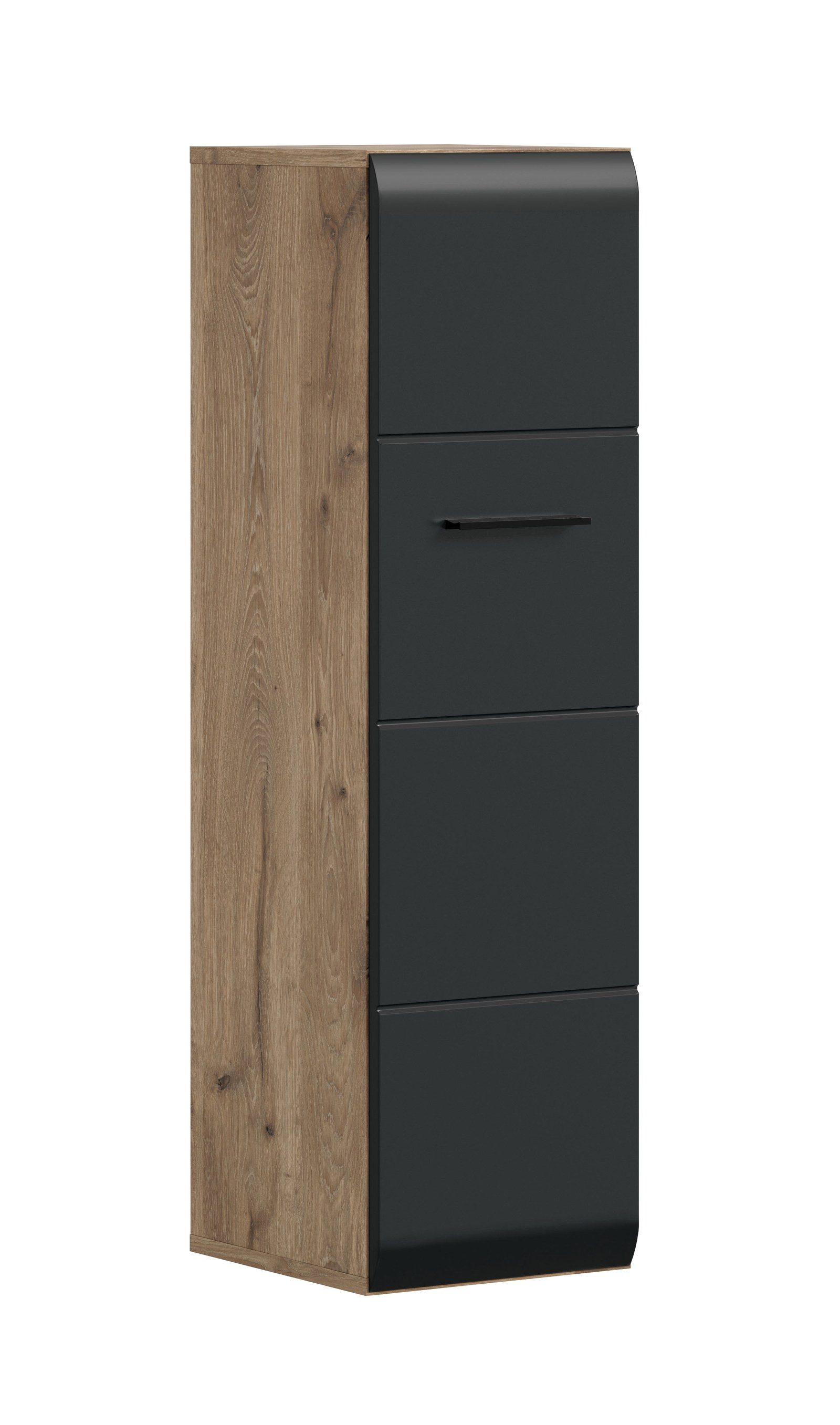 Aileenstore Mehrzweckschrank ARCTIC 30 cm Breite, Schwarz matt, 1 Tür