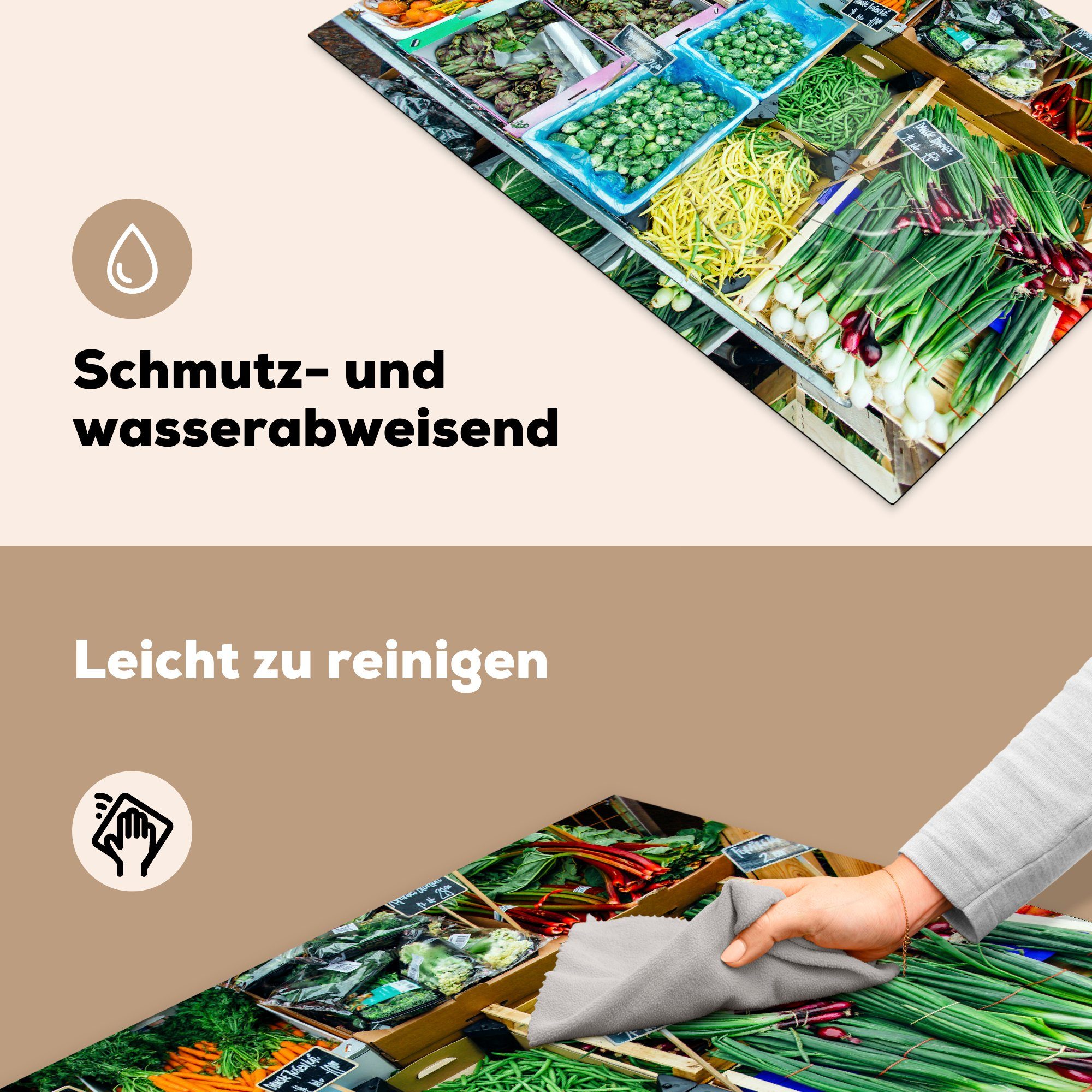 Vinyl, MuchoWow Induktionskochfeld cm, 81x52 Herdblende-/Abdeckplatte (1 tlg), Ceranfeldabdeckung die in Schutz küche, für Gemüsemarkt Dänemark,
