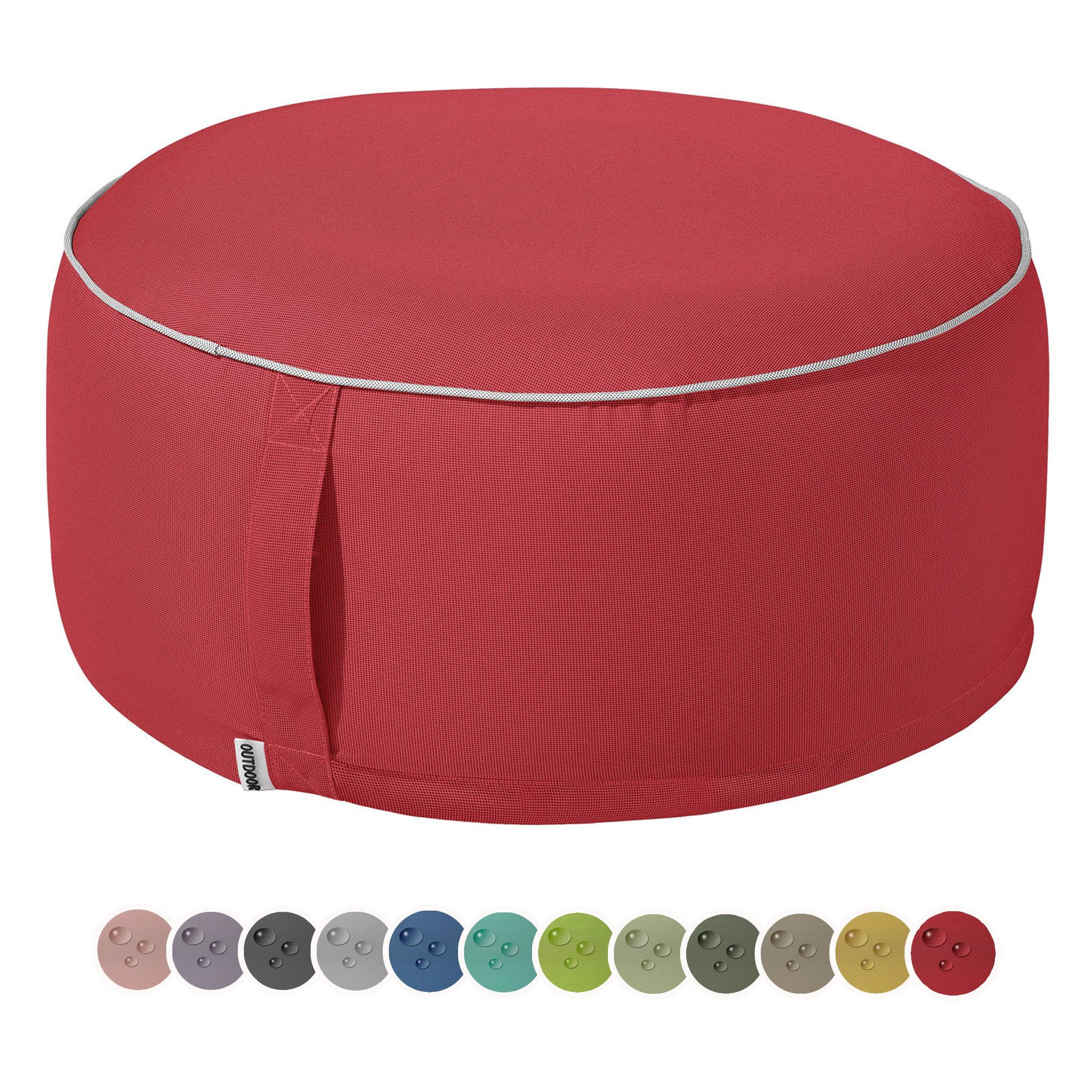 heimtexland Sitzkissen Outdoor Pouf Bodenkissen Garten Lounge Deko Hocker, schmutz-/wasserabweisend I UV-beständig I waschbar