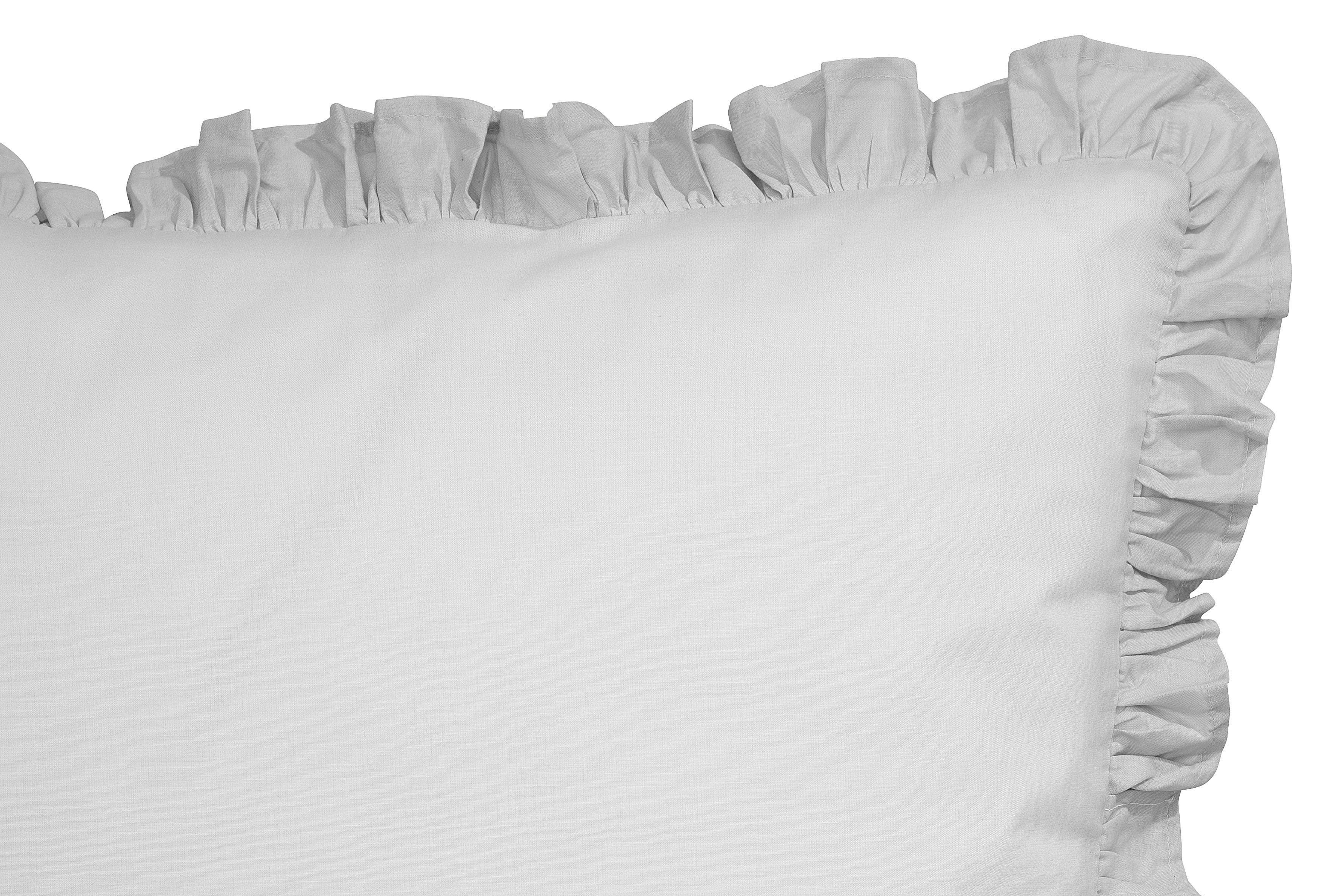 Bettwäsche Violetta in Bettwäsche Renforcé, 2 Baumwolle, affaire, aus Home Volants oder Gr. teilig, hellgrau mit Bettwäsche romantische 155x220 135x200 cm