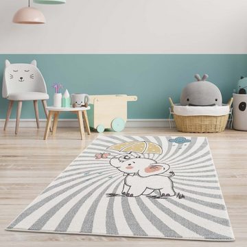 Kinderteppich Anime9388, Carpet City, rechteckig, Höhe: 11 mm, Spielteppich, Elefant, Weicher Flor, Pflegeleicht, Kinderzimmer