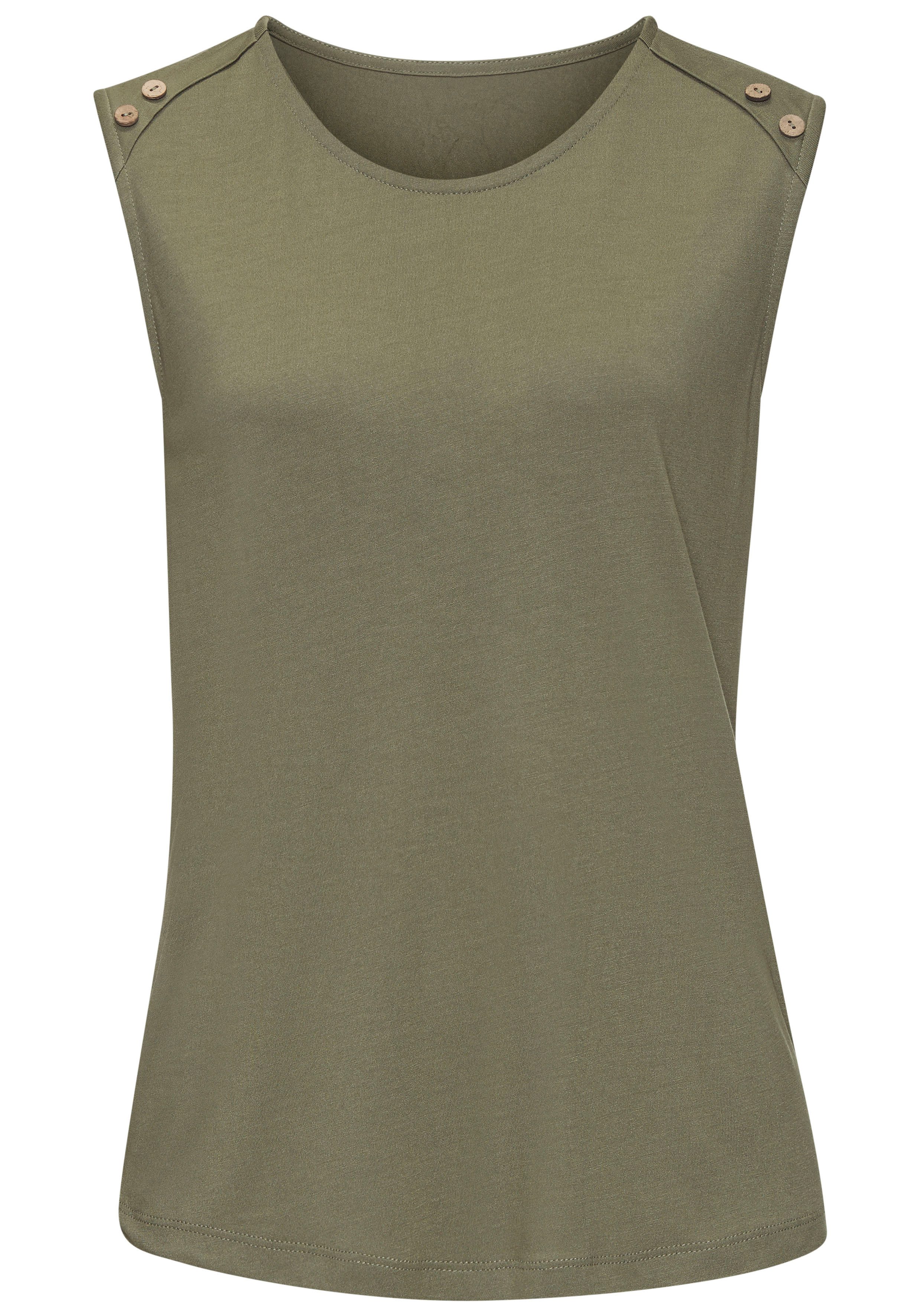 LASCANA Strandtop mit Zierknöpfen, Sommertop, Basic