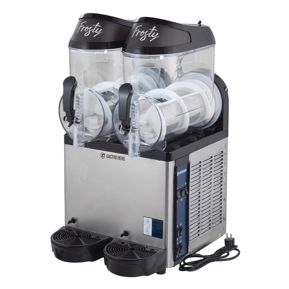 GastroHero Slush-Eismaschine Slush Eis Maschine – 2 x 12 Liter, 600 W