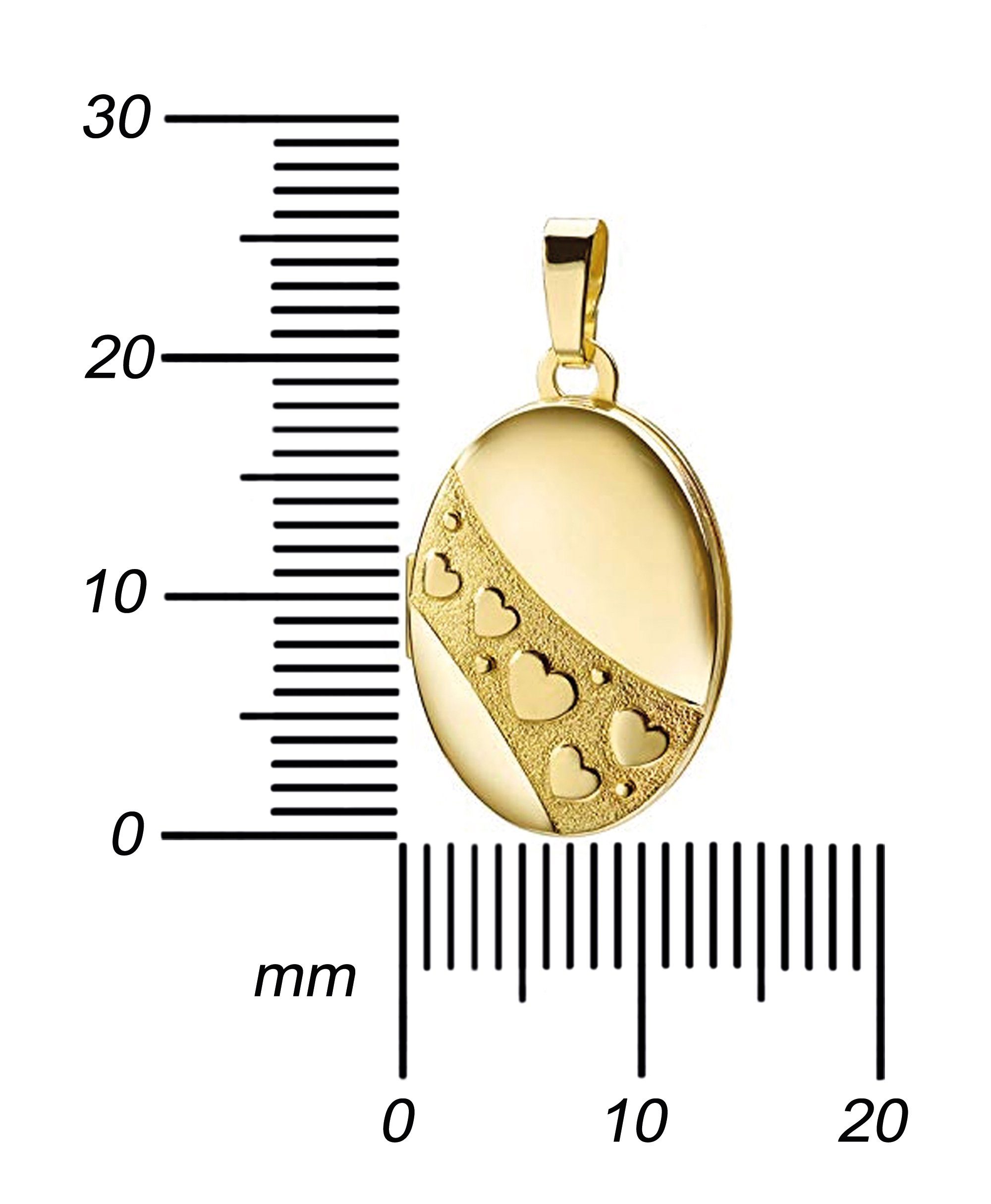 JEVELION Medallionanhänger Medaillon Gold 333 - Amulett, 2 zum 36 vergoldet für - mit Kette. (Bilder Öffnen Herzen Mädchen), cm Fotos oder Mit Anhänger 70 Länge Damen und für wählbar ohne Halskette