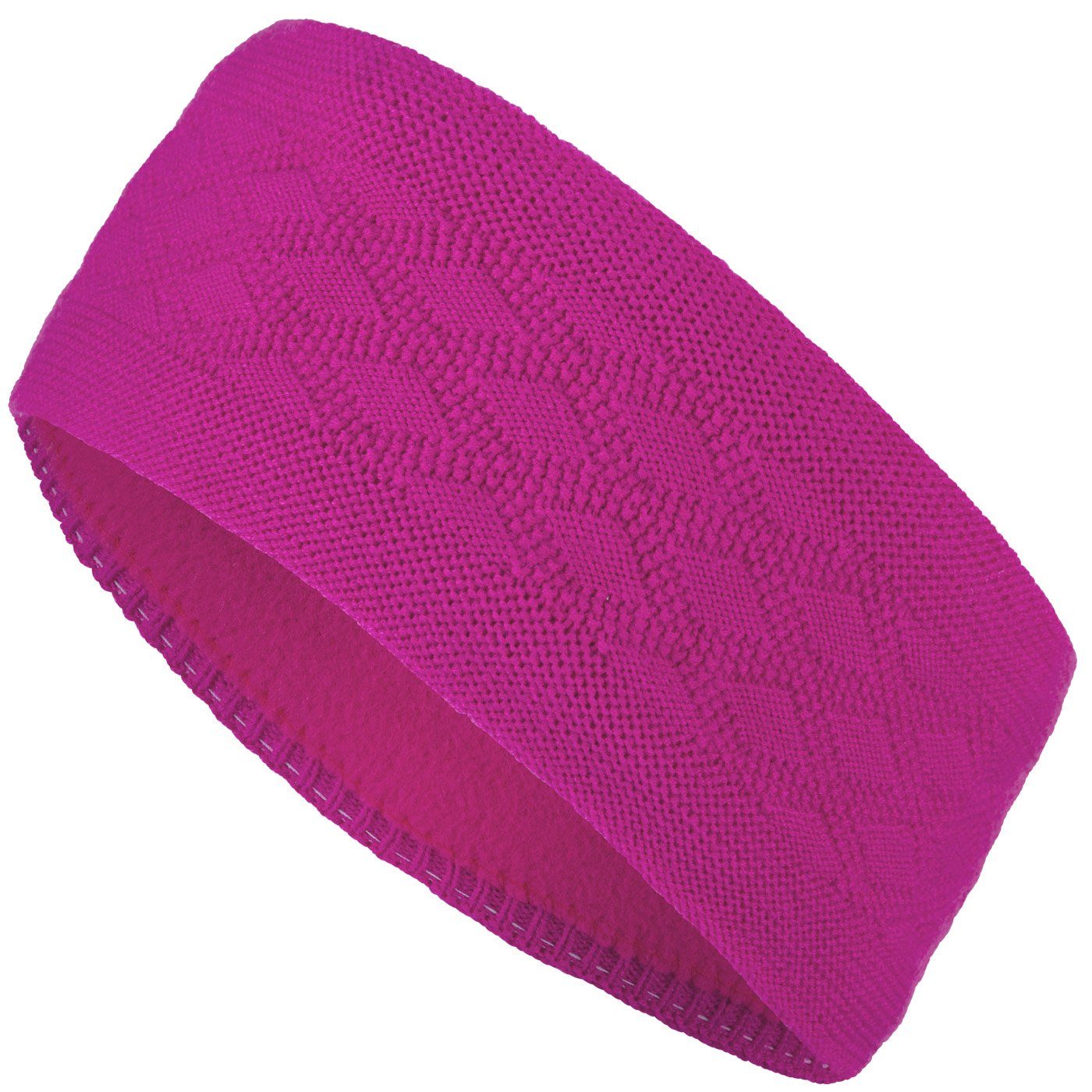 compagno Stirnband (1-St) Damen Stirnband gefüttert Damen Strickband Winterstirnband Ohrenschützer gestrickt Kopfband Winter pink