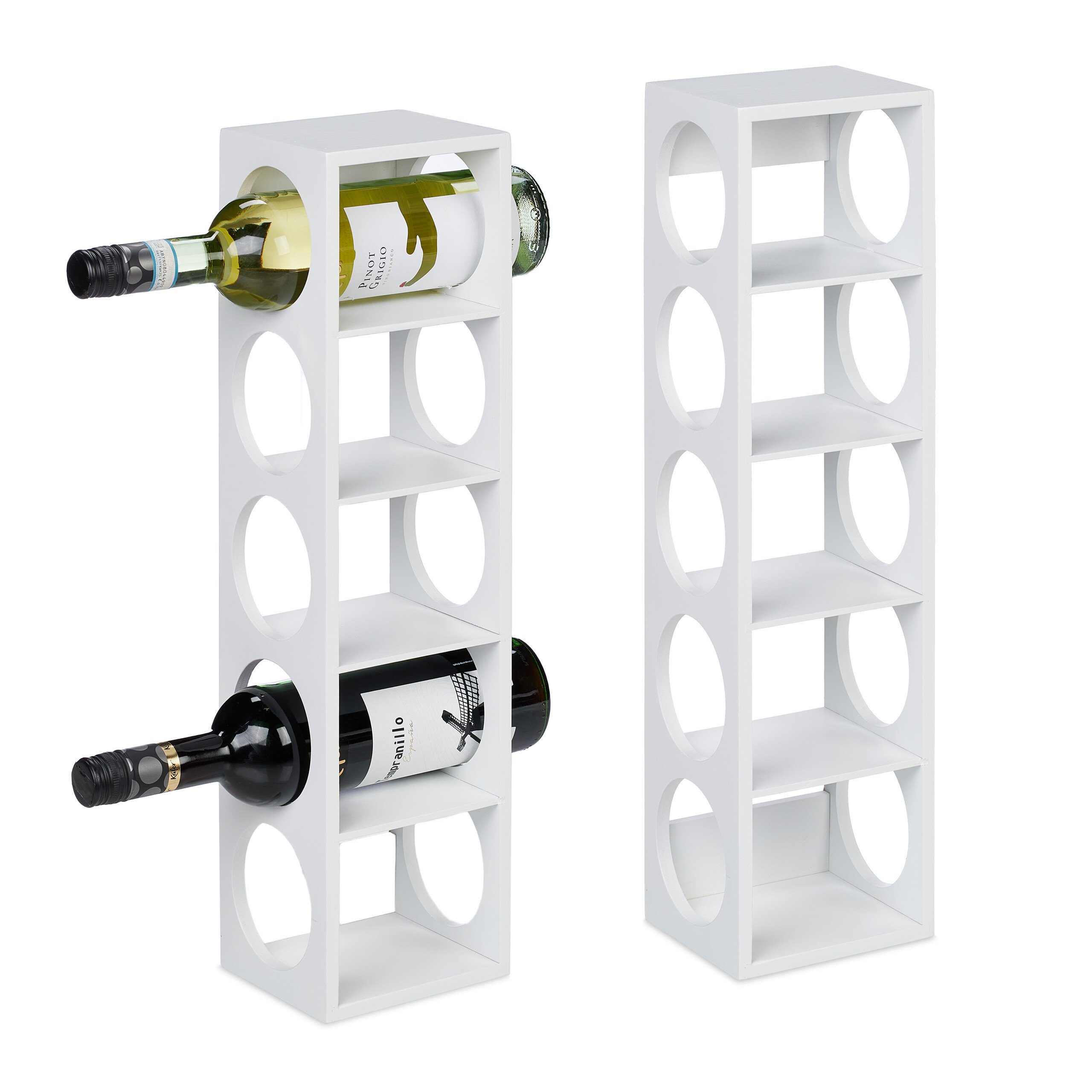 relaxdays Weinregal Weißes Weinregal im 2er günstig online kaufen