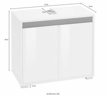 welltime Waschbeckenunterschrank Siena mit Wechselblende