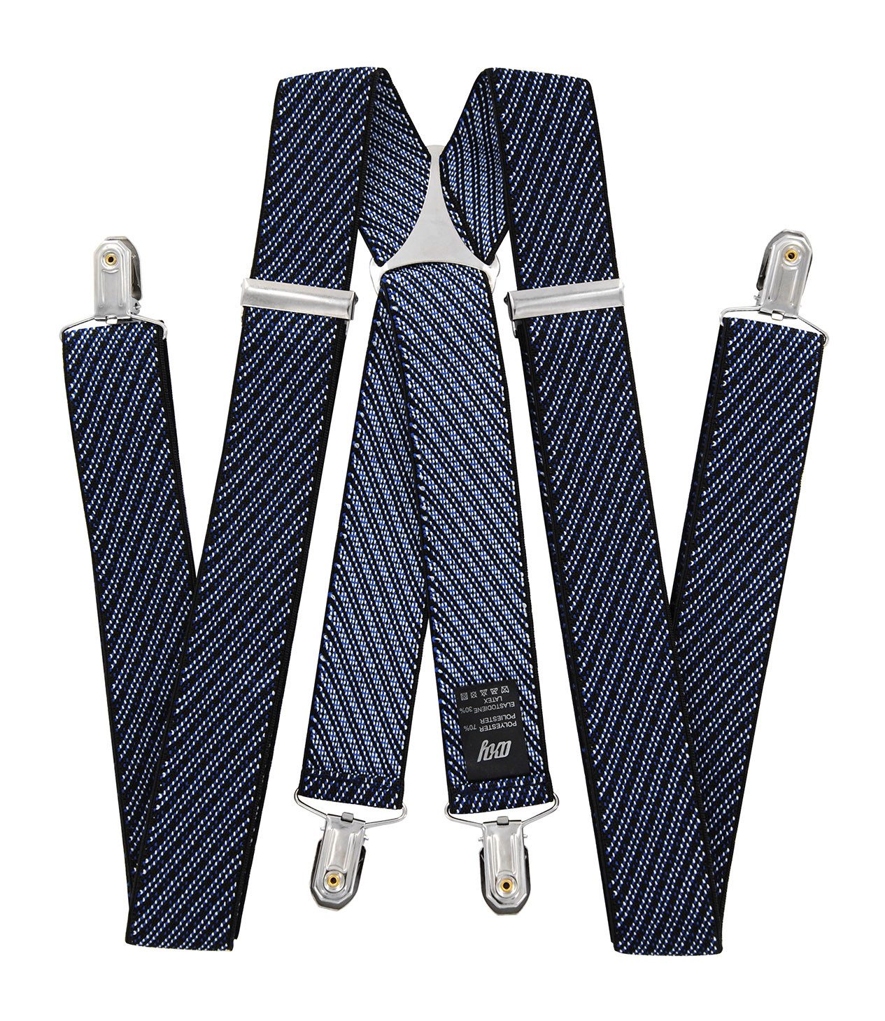 axy Hosenträger Herren Hosenträger 4 Stabile Clips X-Form 3,5cm Breit verstellbar und elastisch 120cm Lang – Bild 2 von 3