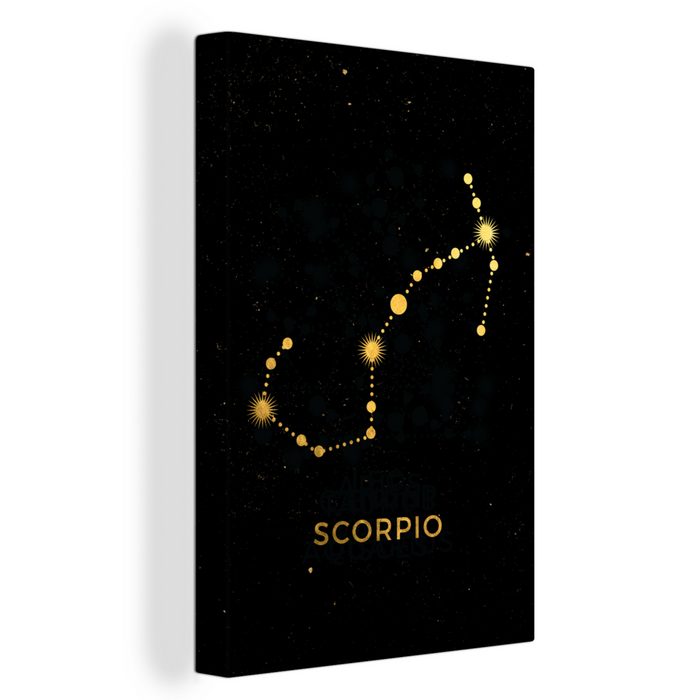 OneMillionCanvasses® Leinwandbild Sternbild - Skorpion - Astrologie (1 St) Leinwand Bilder für Wohnzimmer Schlafzimmer