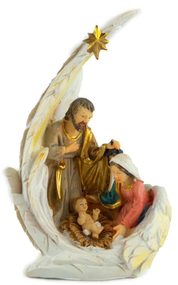 handbemalte Krippenursel cm, Set Krippenfiguren 064-13 Flügel Krippenfiguren K Heilige St., Krippenfigur (2 im 12,5 2er 2-tlg), Familie ca.