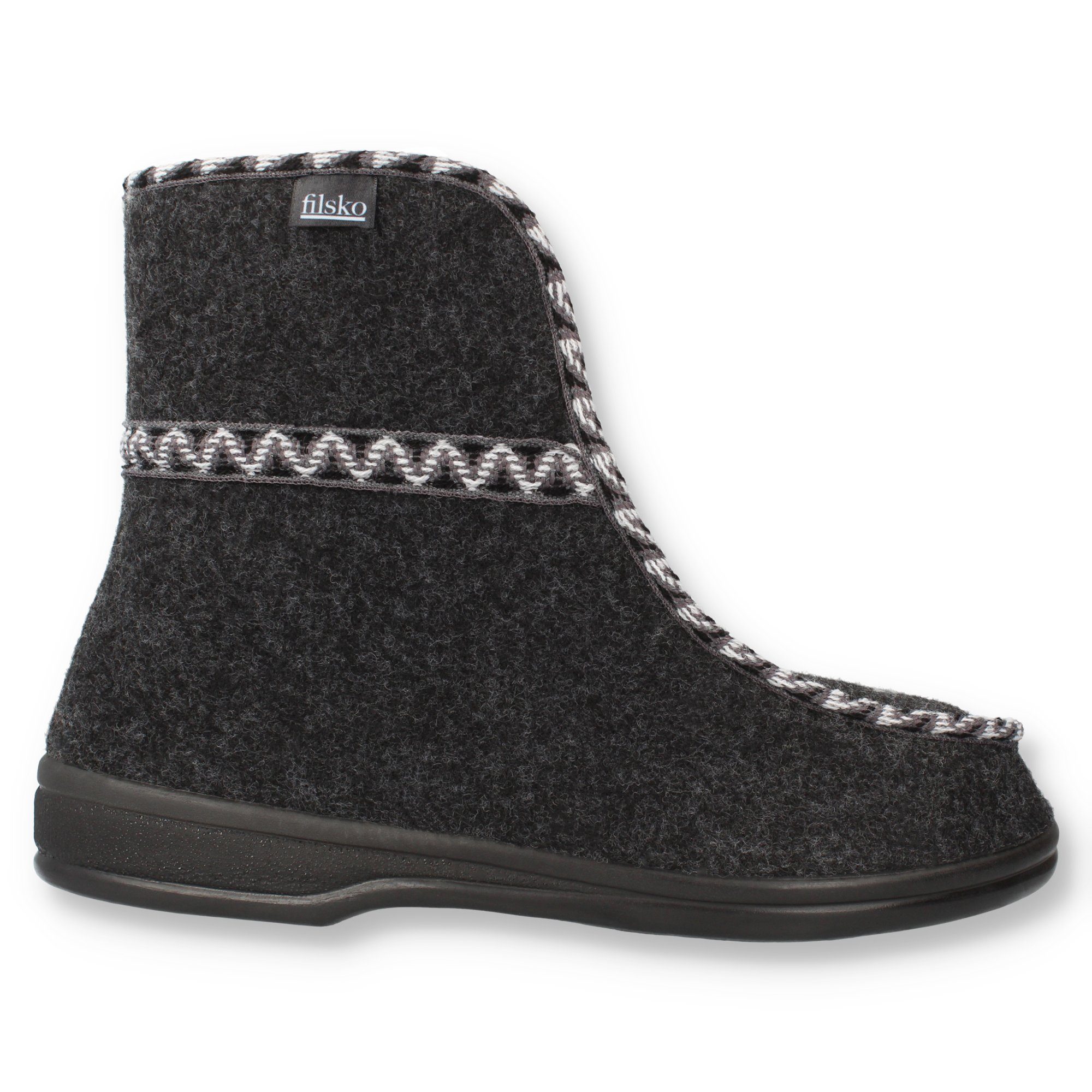 filsko Medle Damen Winter Hüttenschuhe mit Reißverschluss Hausschuh mit Schafwolle gefüttert