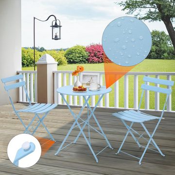 TLGREEN Balkonset, Bistro-Set 3 teilig,Balkonmöbel Klappbar für Terrasse,Garten