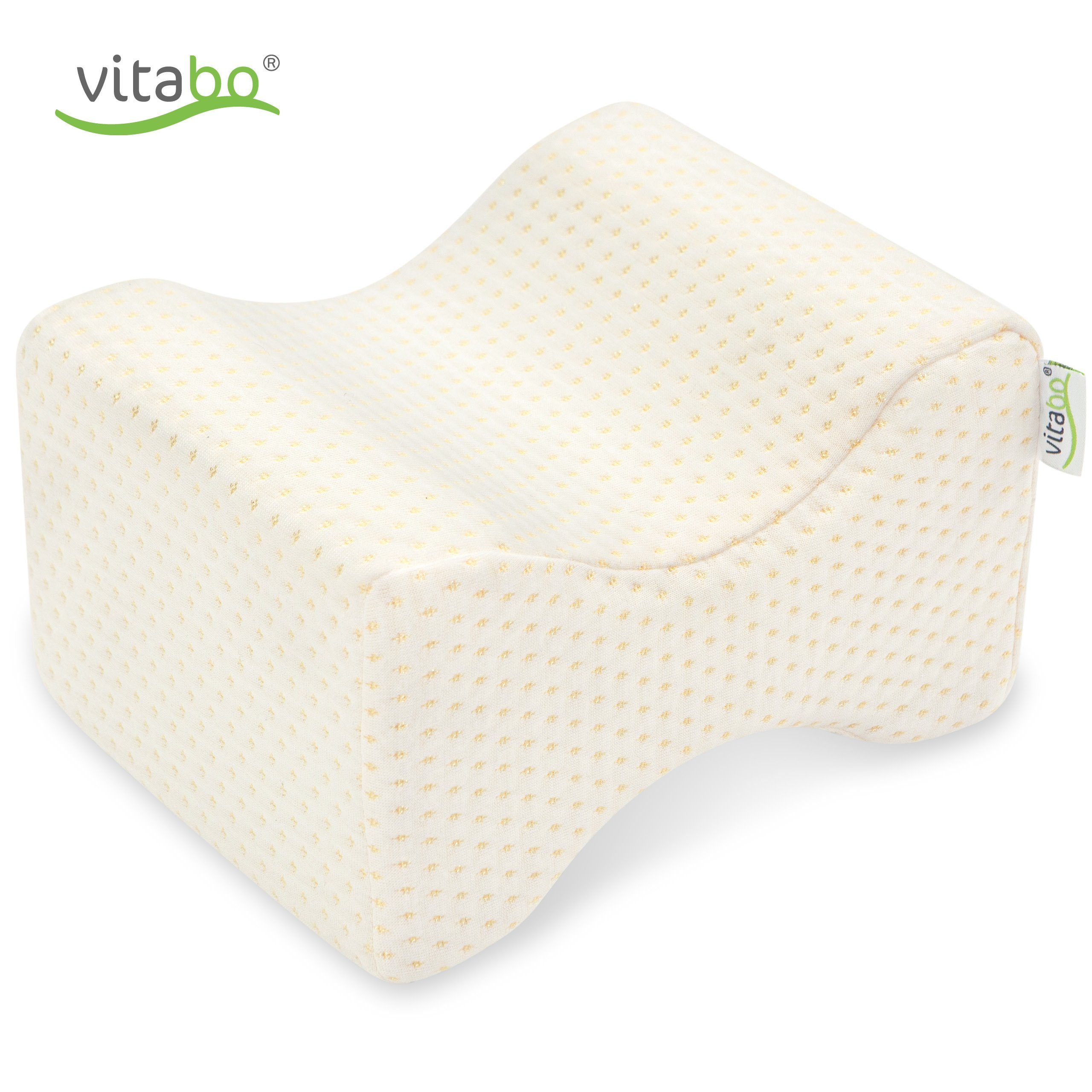 Vitabo Kniekissen Beinkissen für Seitenschläfer, Lagerungskissen mit Memory-Schaum, (1-St), 24,5 x 14 x 20 cm