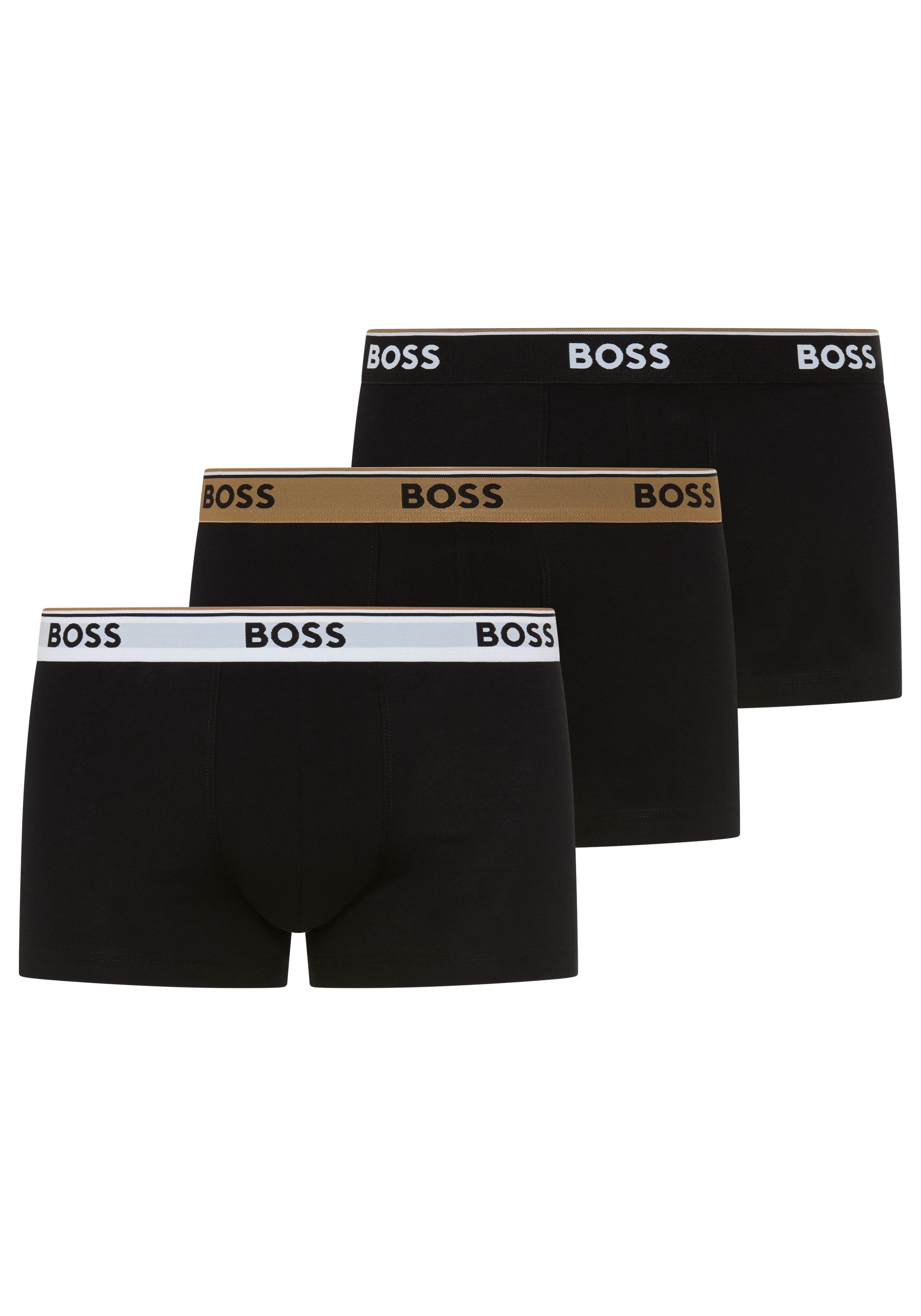 BOSS Trunk (Packung, 3-St) aus Stretch-Baumwolle mit Logo-Bund, mittlere Bundhöhe