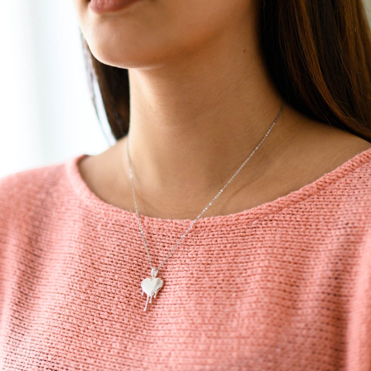 Materia Kettenanhänger Tränendes Herz Liebe Romantik Hochglanz KA-330, 925 günstig online kaufen