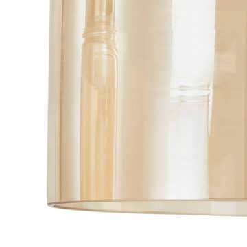Lucande Hängeleuchte Diano, Leuchtmittel inklusive, warmweiß, Design, Eisen, Edelstahl, Glas, amber, chrom, 4 flammig, inkl.