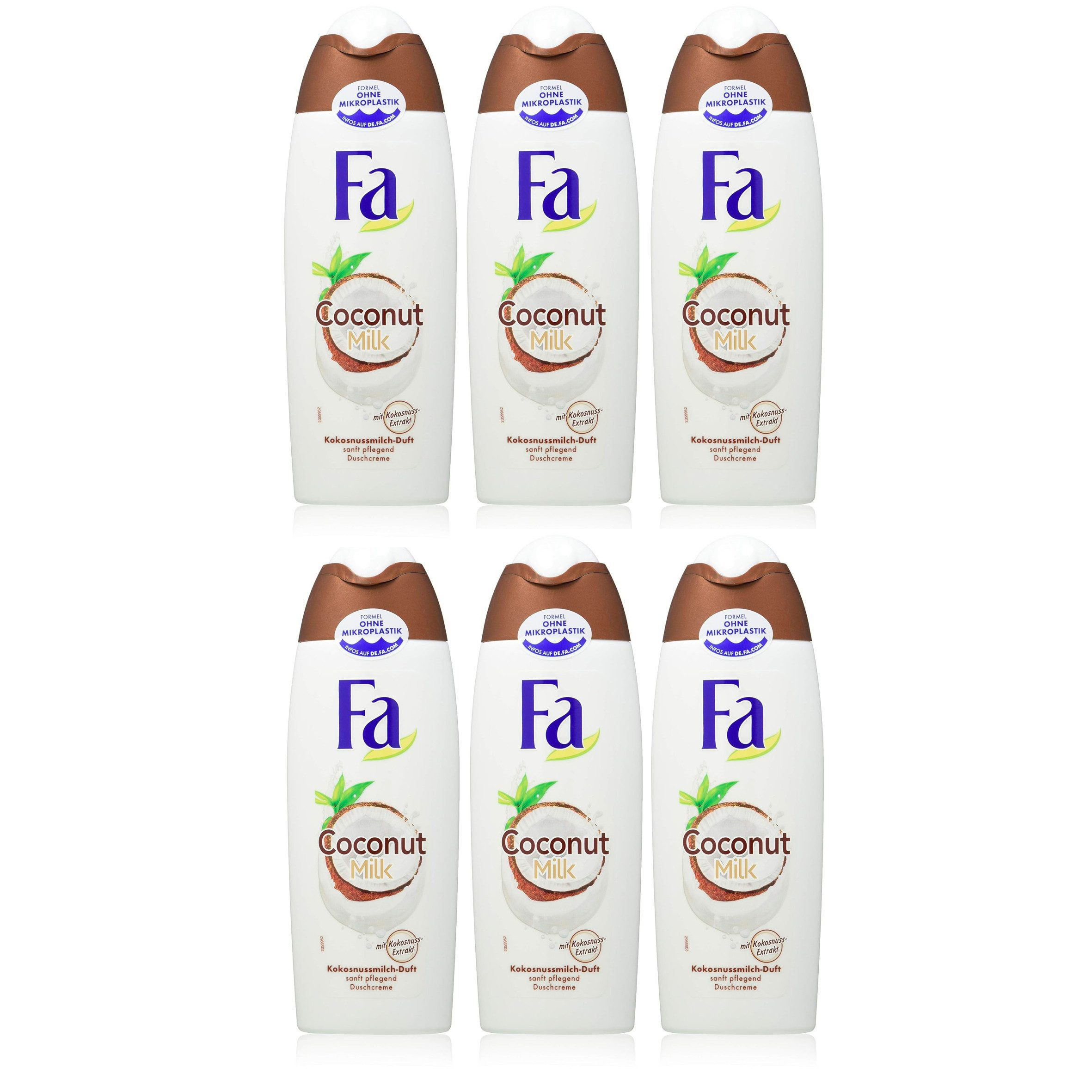 FA Duschcreme 6x Fa Coconut Milk mit Kokosnuss-Extrakt 250 ml, 6-tlg., mit Kokosnussmilch-Duft