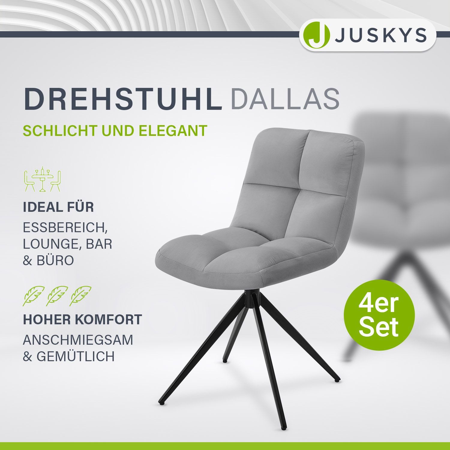 Juskys Esszimmerstuhl Dallas (4 St), 4er günstig online kaufen
