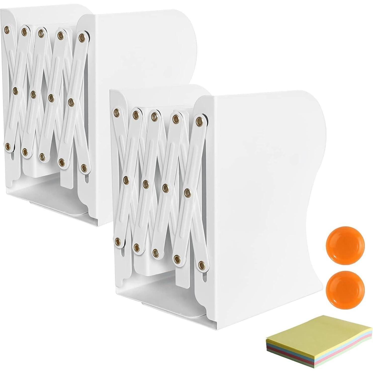 LuxusKollektion Buchstütze Buchstütze Metal Verstellbar 2Stk Weiss