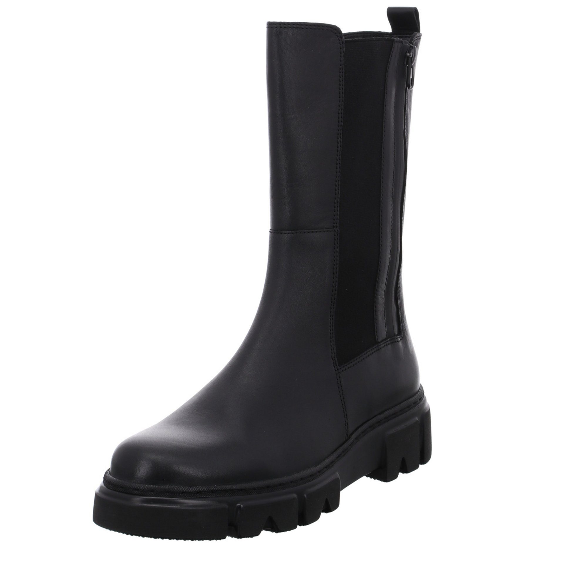 Gabor Chelsea Boots Leder-/Textilkombination uni Leder-/Textilkombination schwarz Chelseaboots (schwarz)