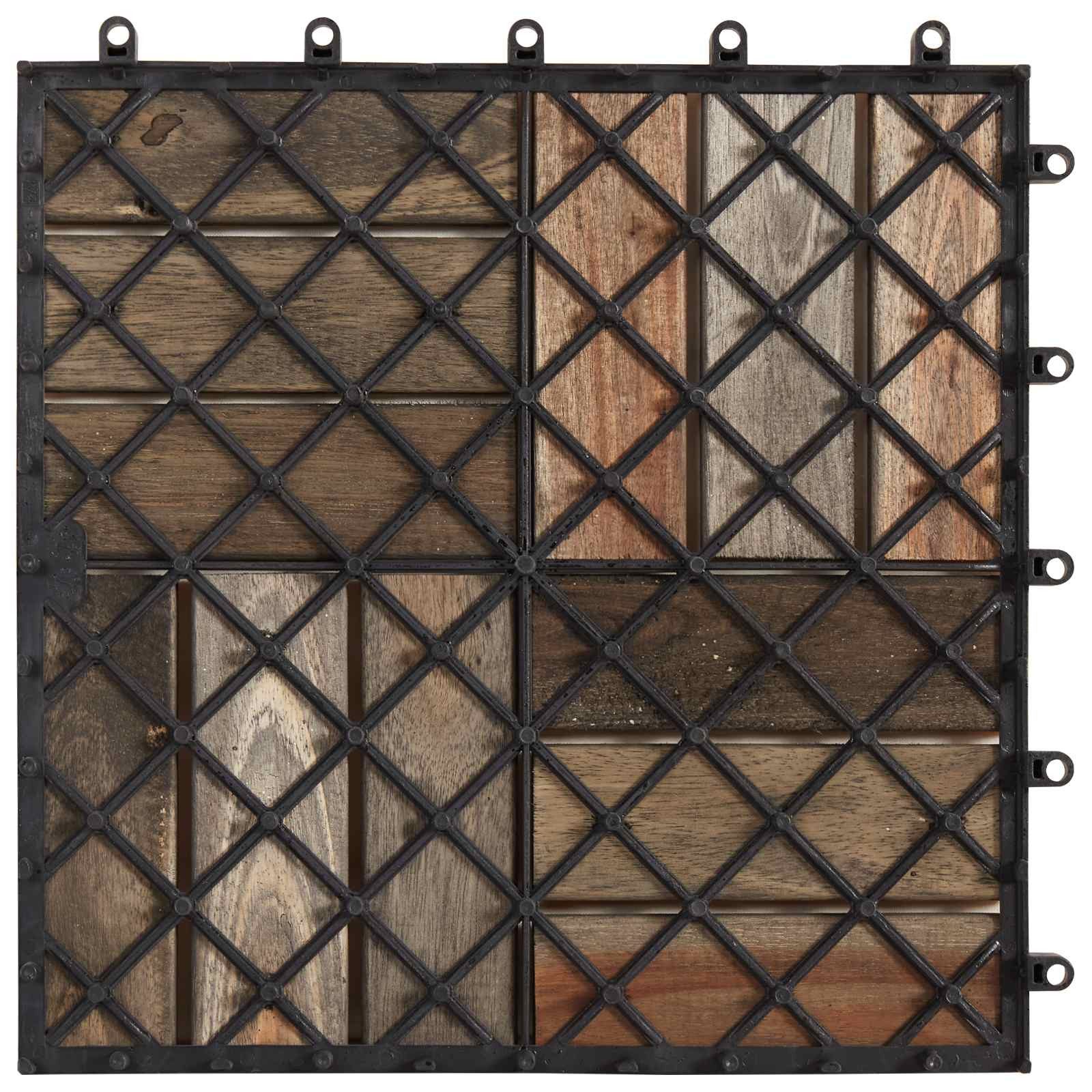 vidaXL Terrassendielen Terrassenfliese 20 stk. Grau 30 x 30 cm n-Hartholz, BxL: je 30x30 cm, (20-St)
