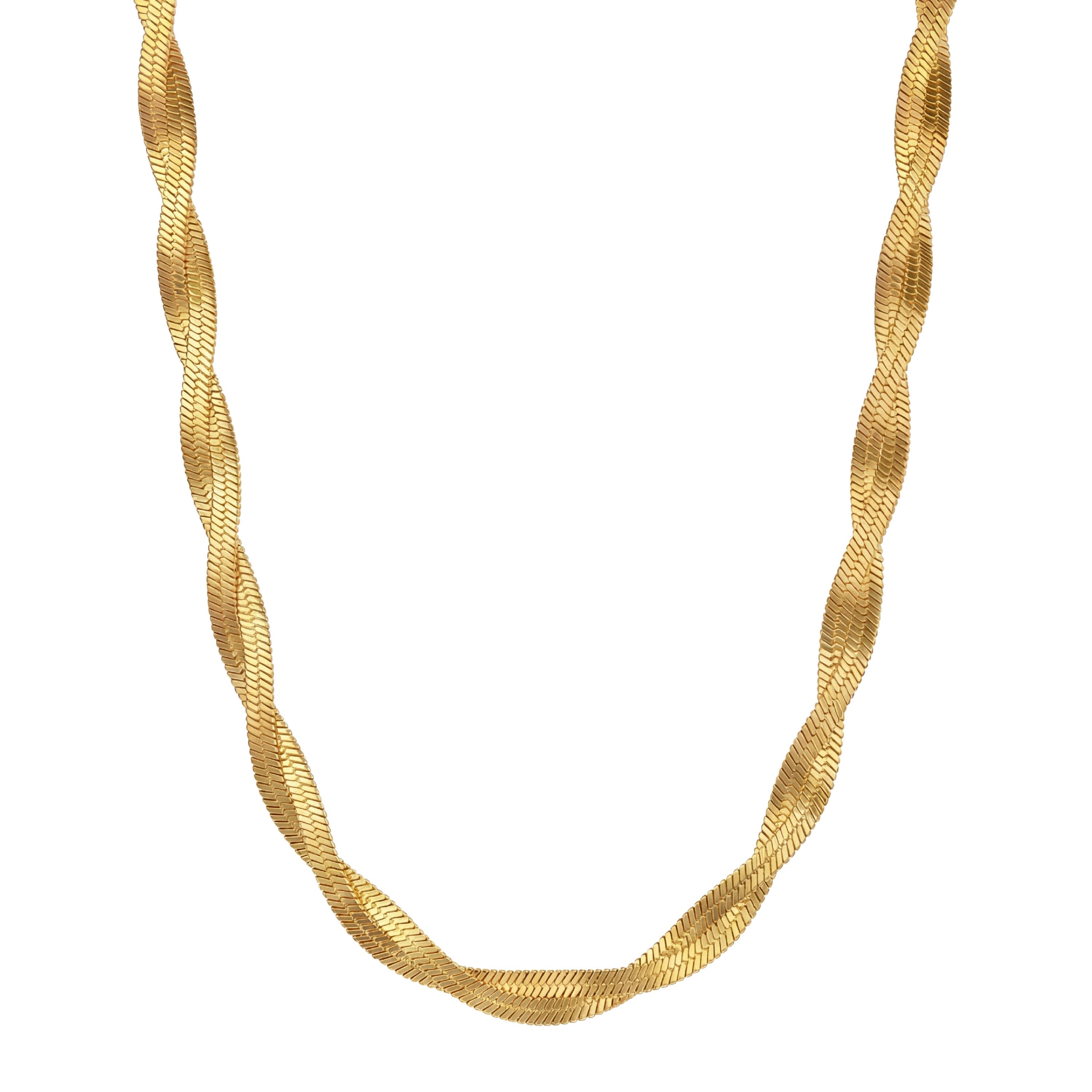 salazar.plus Schlangenkette Luxus Damen Schlangenkette Edelstahl vergoldet Geflochten, vergoldete Edelstahl‑Schlangenkette – 6 mm geflochten & wasserfest