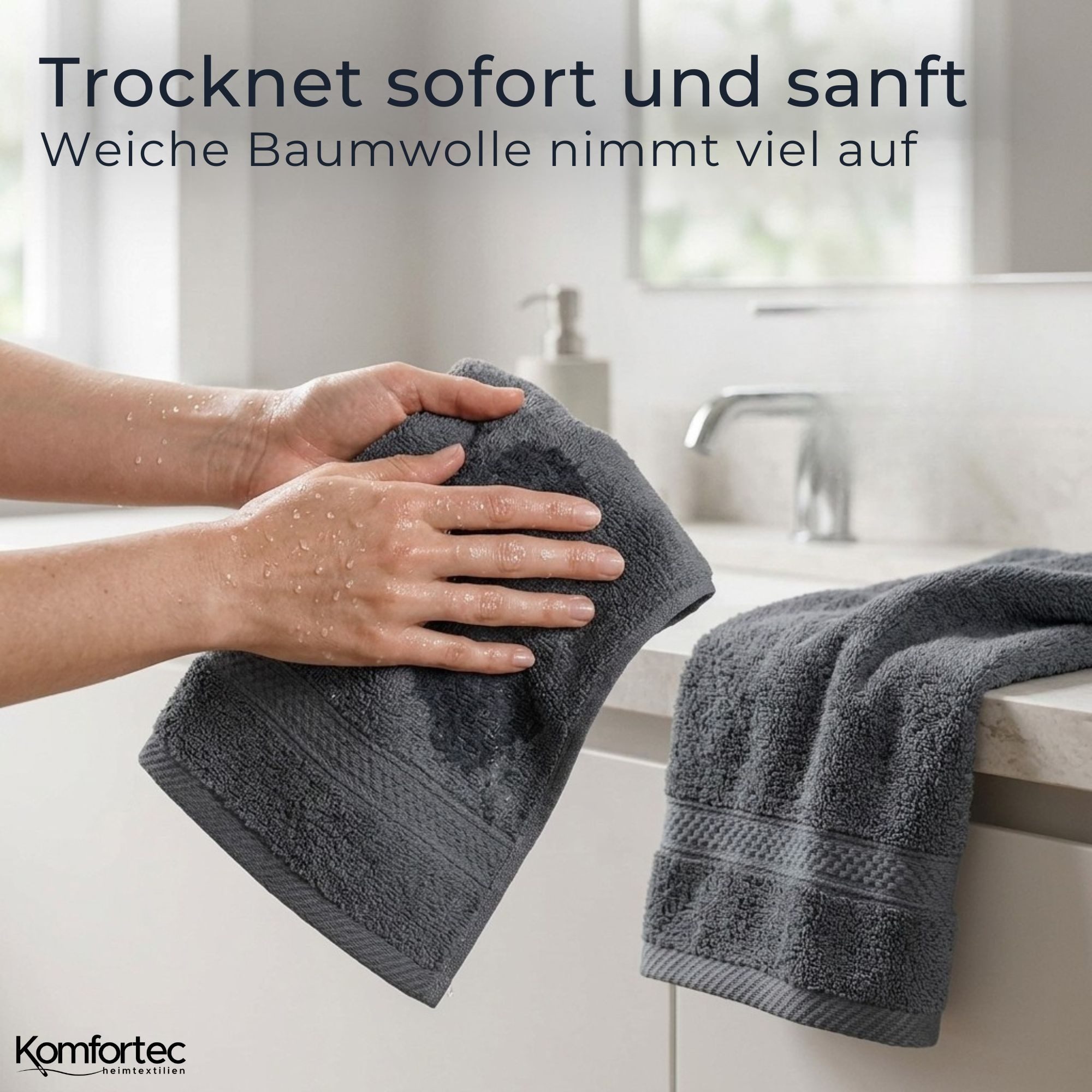 Komfortec Gästehandtücher Set aus 100% Baumwolle, (12-St) – Bild 3 von 5