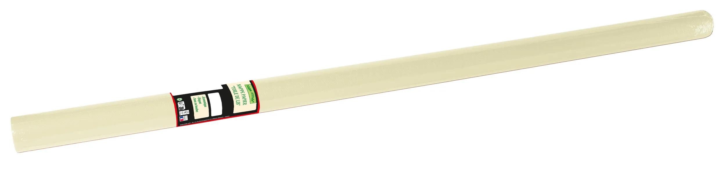 PROnappe Tischband 16x Tischdecke Rolle, geprägt Leineneffekt 6x1,18m Elfenbein RG360624I
