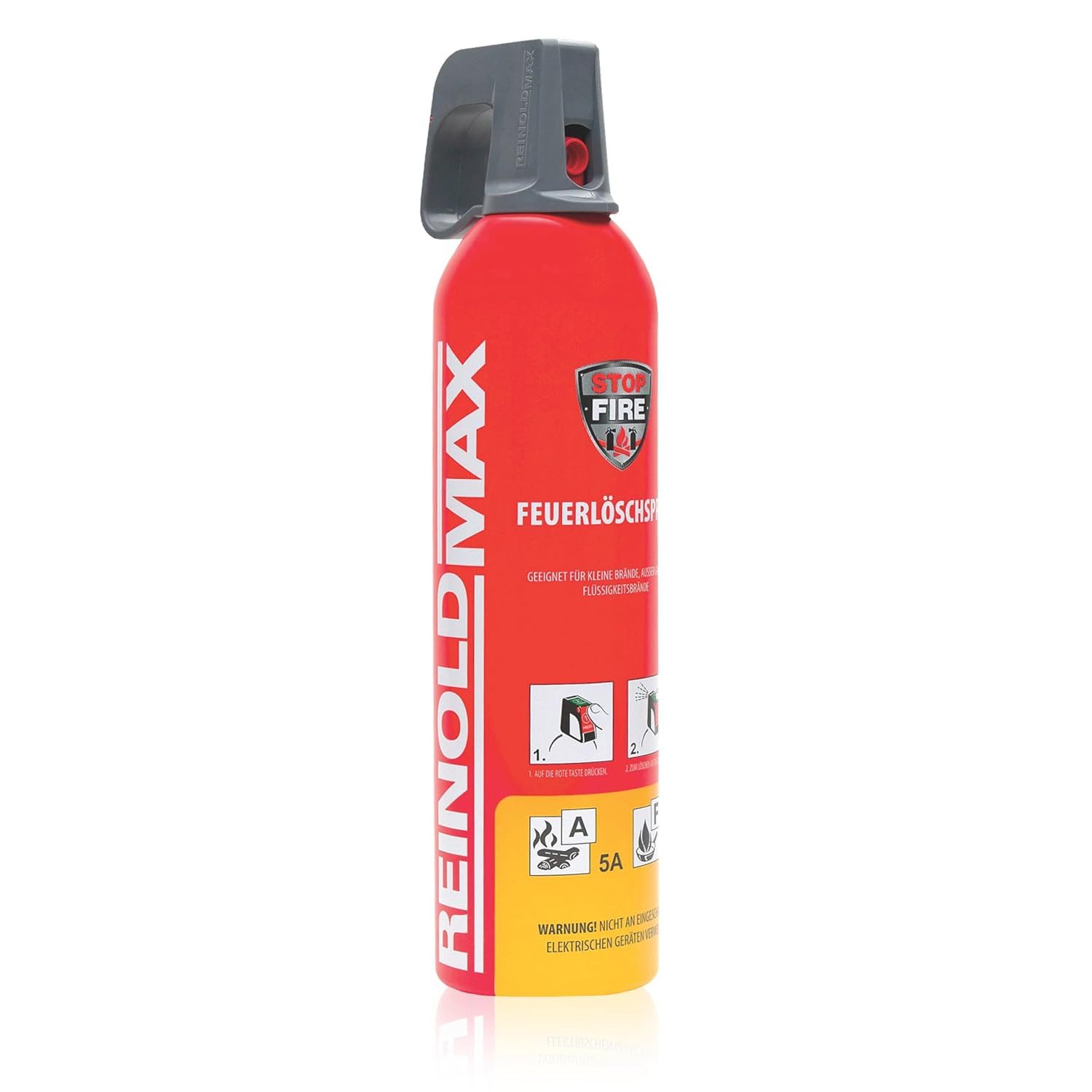 Waidmeister Feuerlöschspray Premium Feuerlöschspray – 750ml – Stopfire – Autofeuerlöscher, (1-St) Feuerlöschspray Fettbrandlöscher Brandklasse A F Löscher
