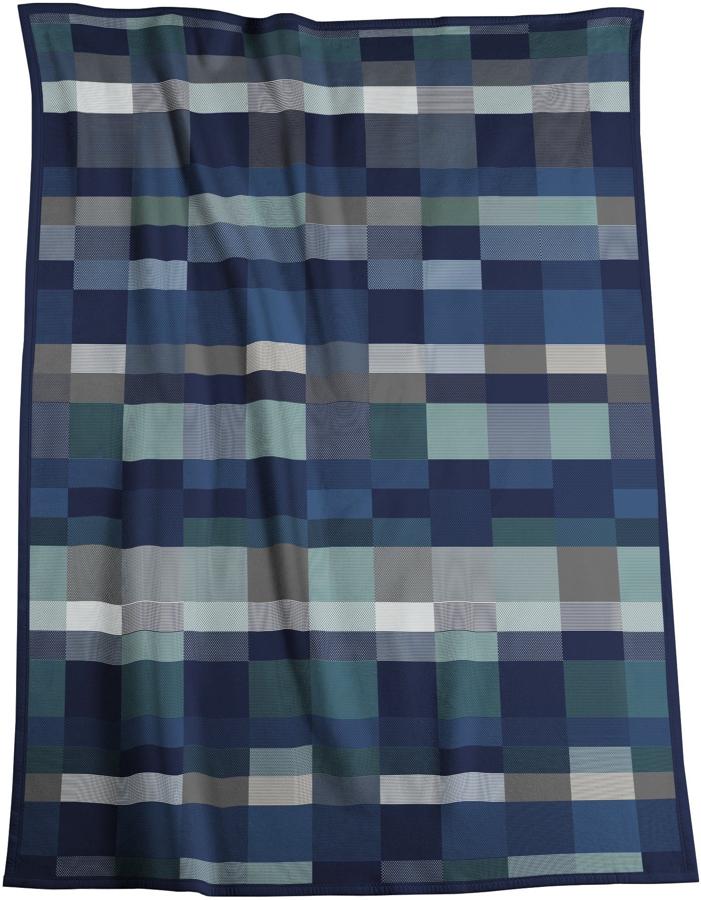 Wohndecke Color Squares Dark blue, Biederlack