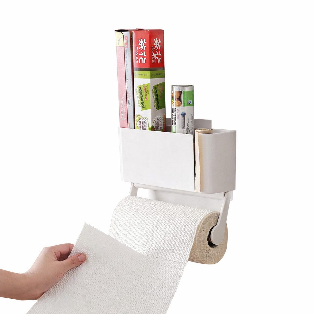 Creliv Küchenrollenhalter Wandrollenhalter ohne Bohren – Magnetisch oder Klebend, (mit Kleberstreifen), Selbstklebend