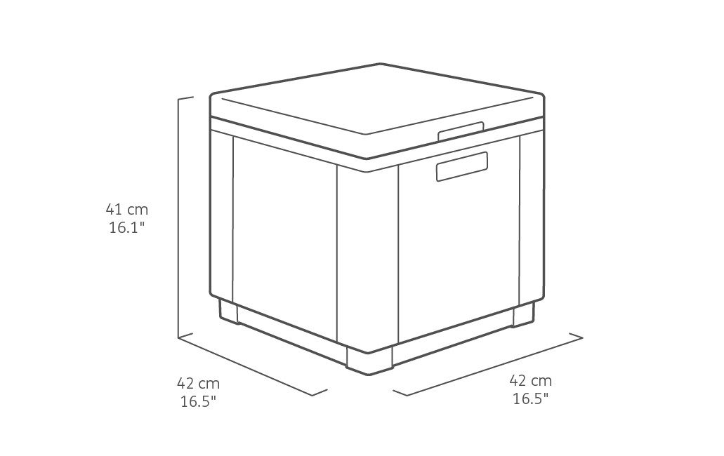 Keter Gartentisch Gartentisch Kühlbox "Ice Cube" 42x42x41 cm (42 Liter) Graphit