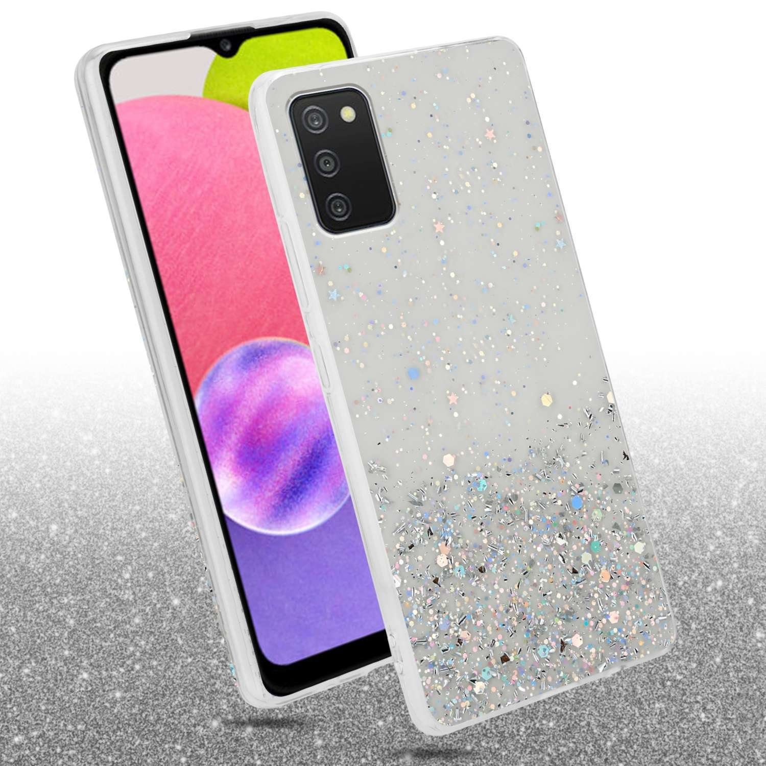 Cadorabo Handyhülle für Samsung Galaxy A03s Hülle Samsung Galaxy A03s, Flexible TPU Silikon Handy Schutzhülle - Hülle - mit Glitzer