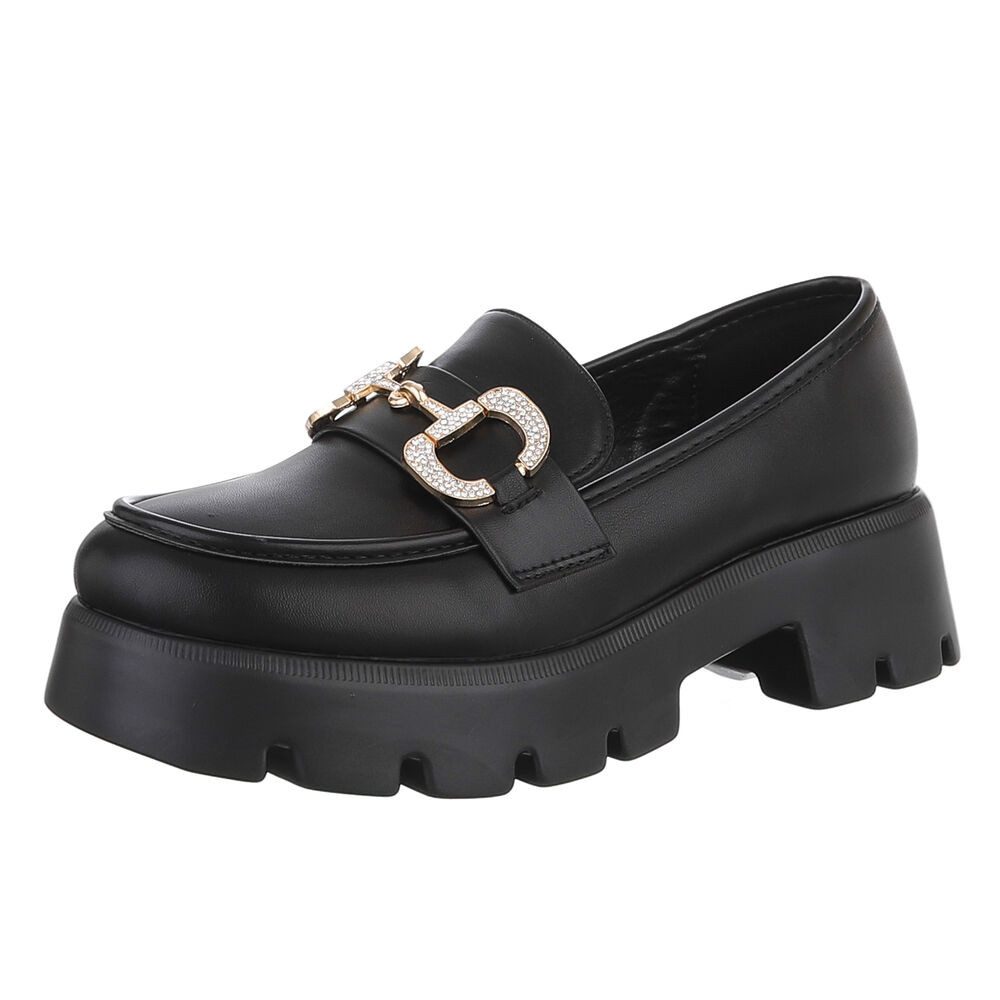 Ital-Design Elegante Damen Loafer mit Schnalle günstig online kaufen