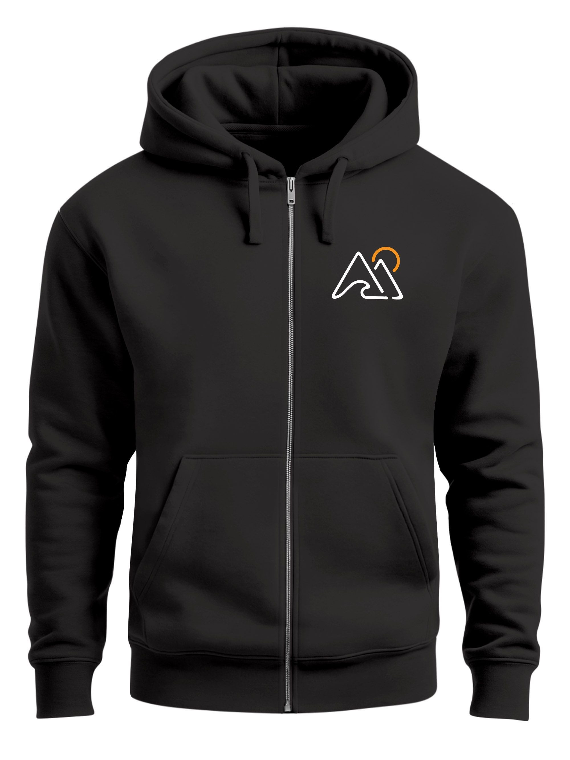 Sweatjacke Herren Sweatjacke mit Kapuze Mountain Logo Line Art Aufdruck Zipjacke