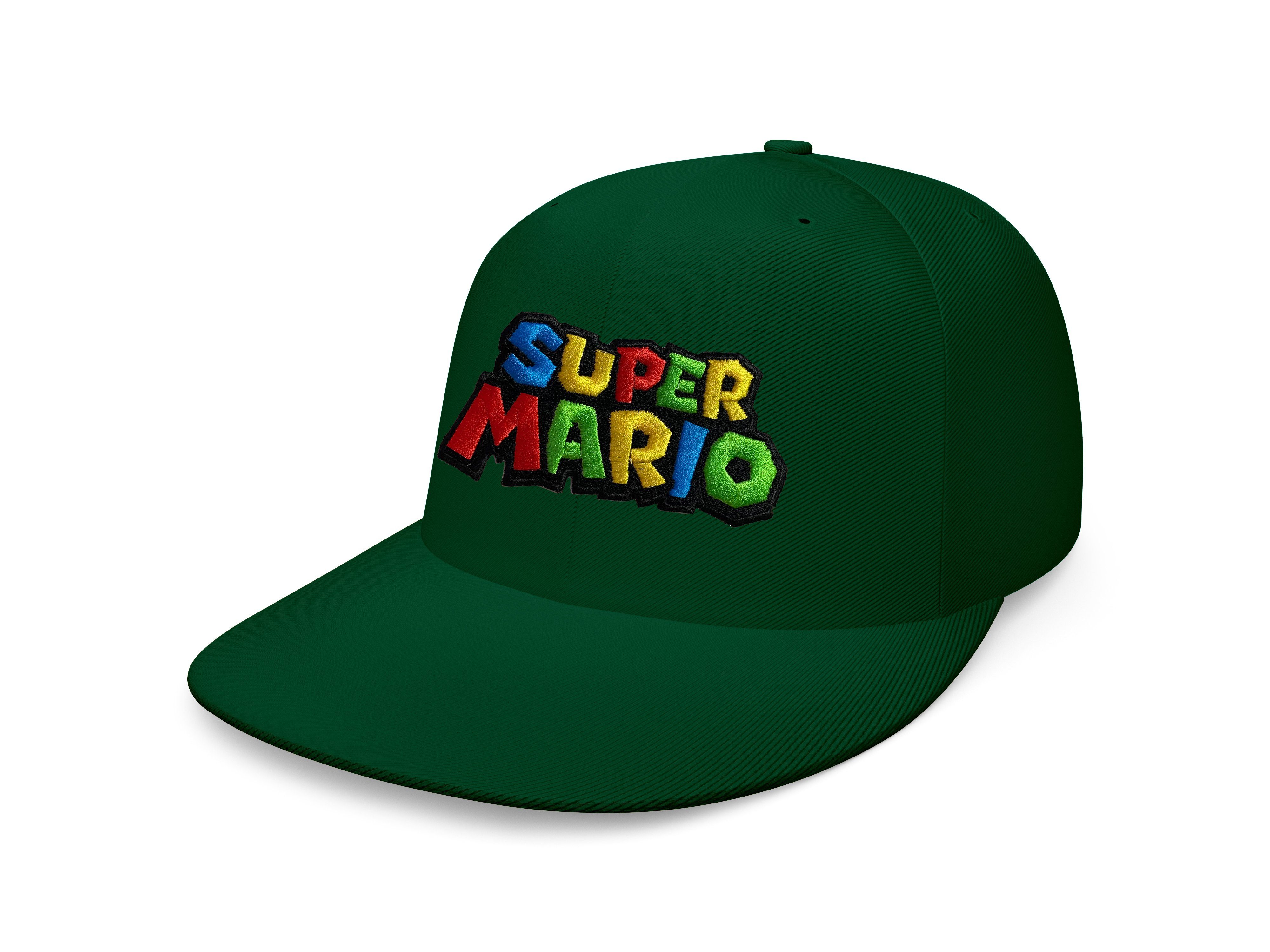 Blondie & Brownie Snapback Cap Unisex Erwachsene Super Mario Stick Patch Luigi Nintendo Snapback Flaschengrün