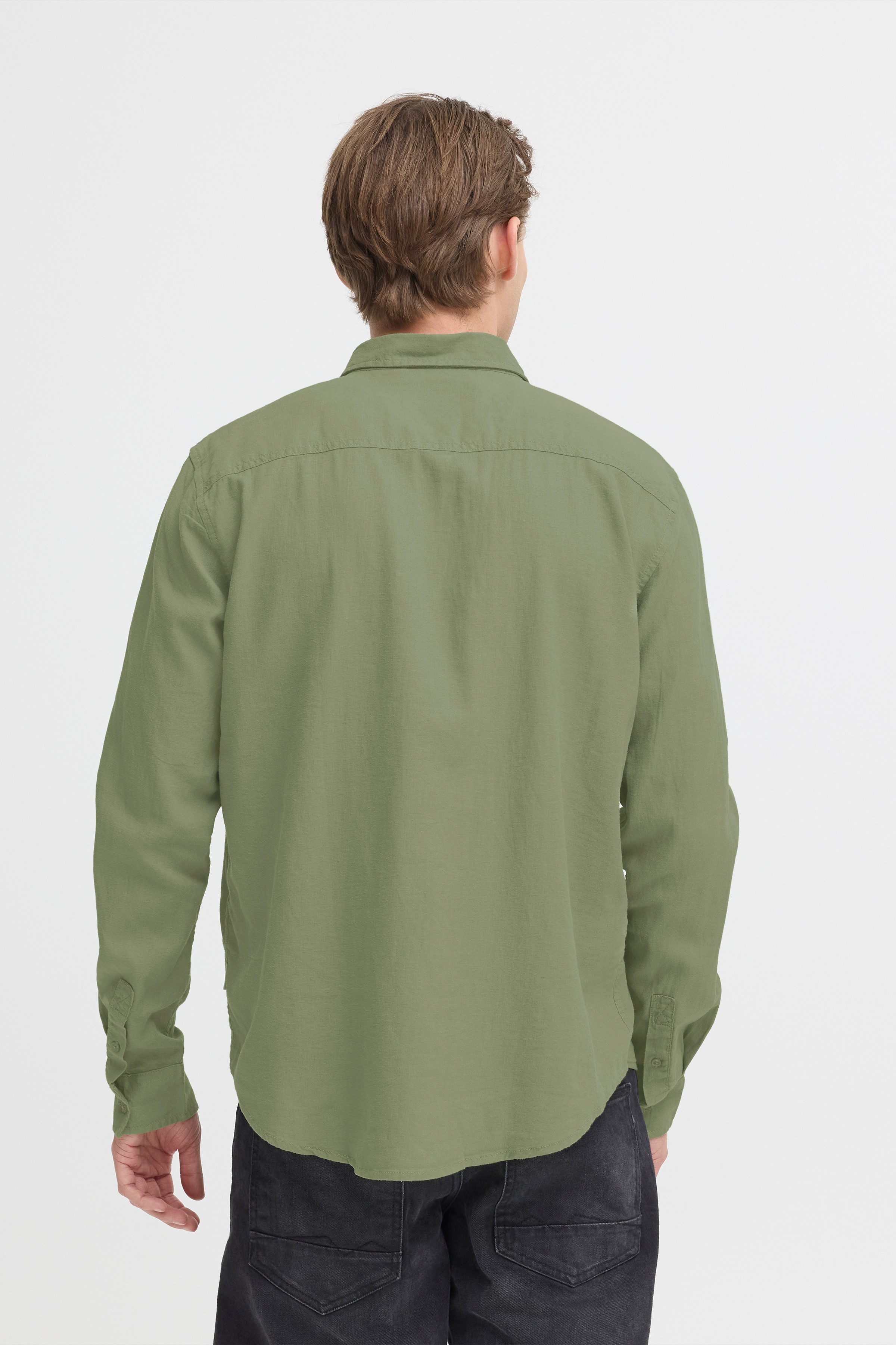Blend Langarmhemd BHBOBBY LINEN L/S Materialmix aus Leinen und Viskose, Regular Fit, mit Hemdkragen