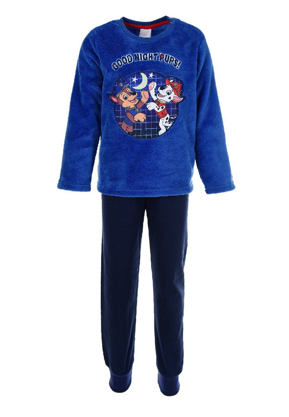 PAW PATROL Schlafanzug Marshall Chase Kinder Jungen Pyjama langarm Nachtwäsche Blau