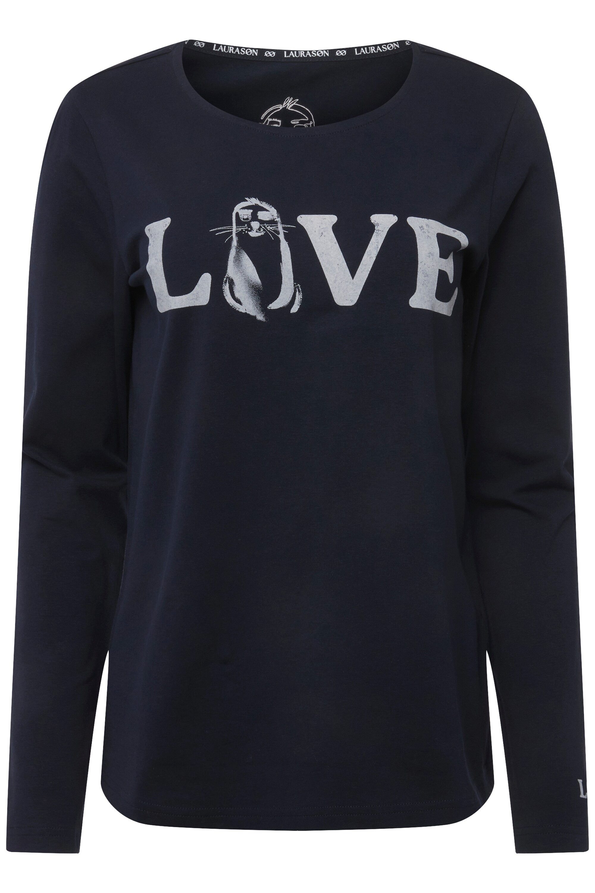 Laurasøn T-Shirt T-Shirt Regular Fit LOVE Print Rundhals Langarm günstig online kaufen