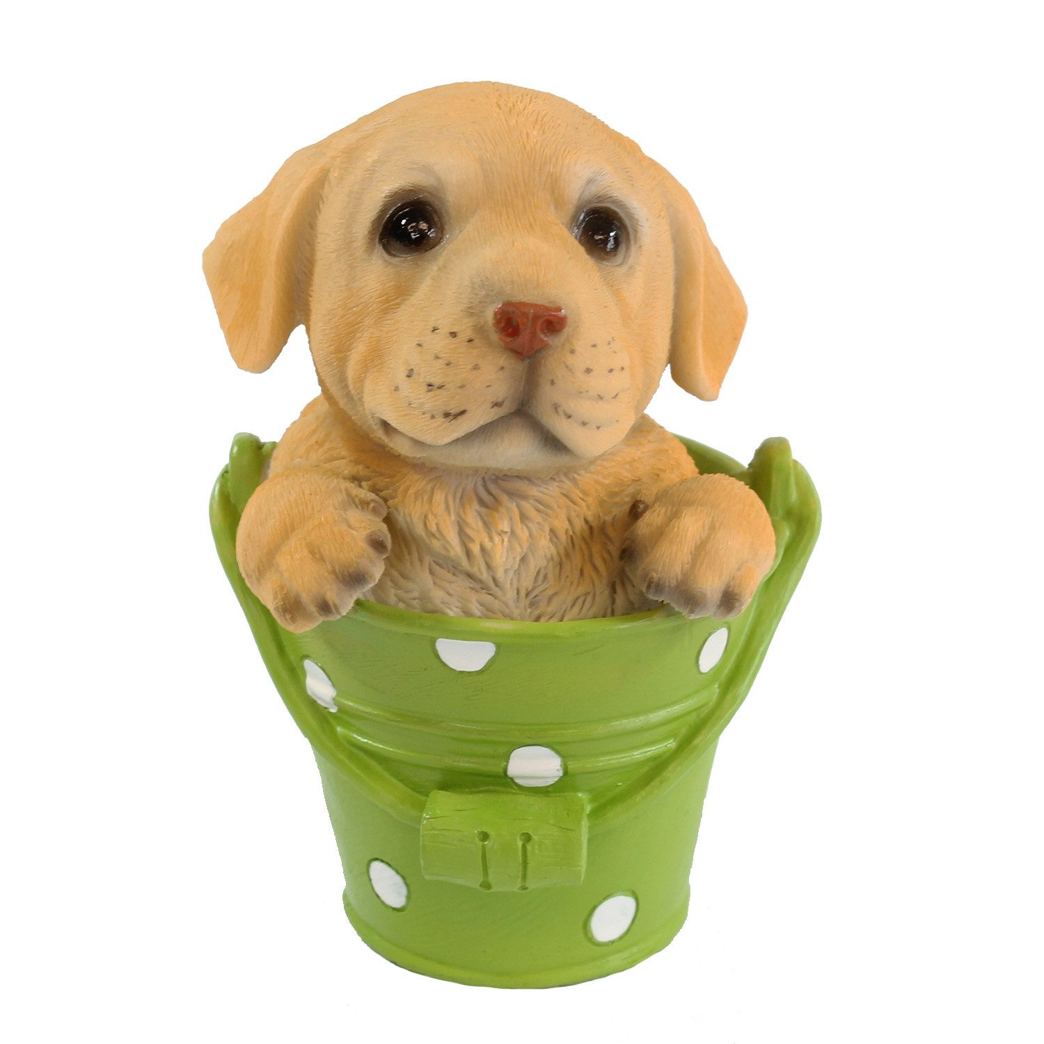 Tierfigur Hundefigur Hund Gartenfigur Labrador Figur im Blumentopf
