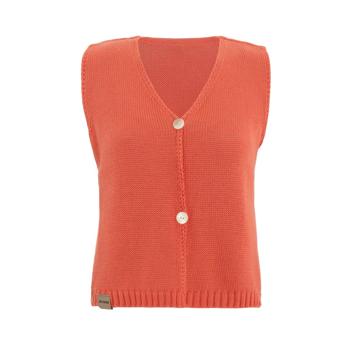 Knit Factory Strickweste Lumi Sunset Orange 40 42 40/42 (1-tlg) Modell Lumi, für Frühjahr, Sommer