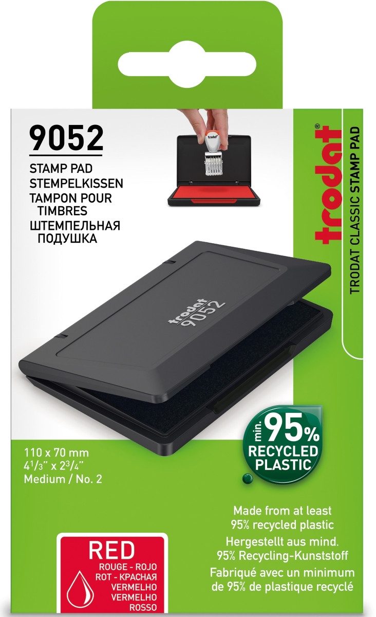 TRODAT Stempel Stempelkissen 9052 11x7cm Kunststoff rot.