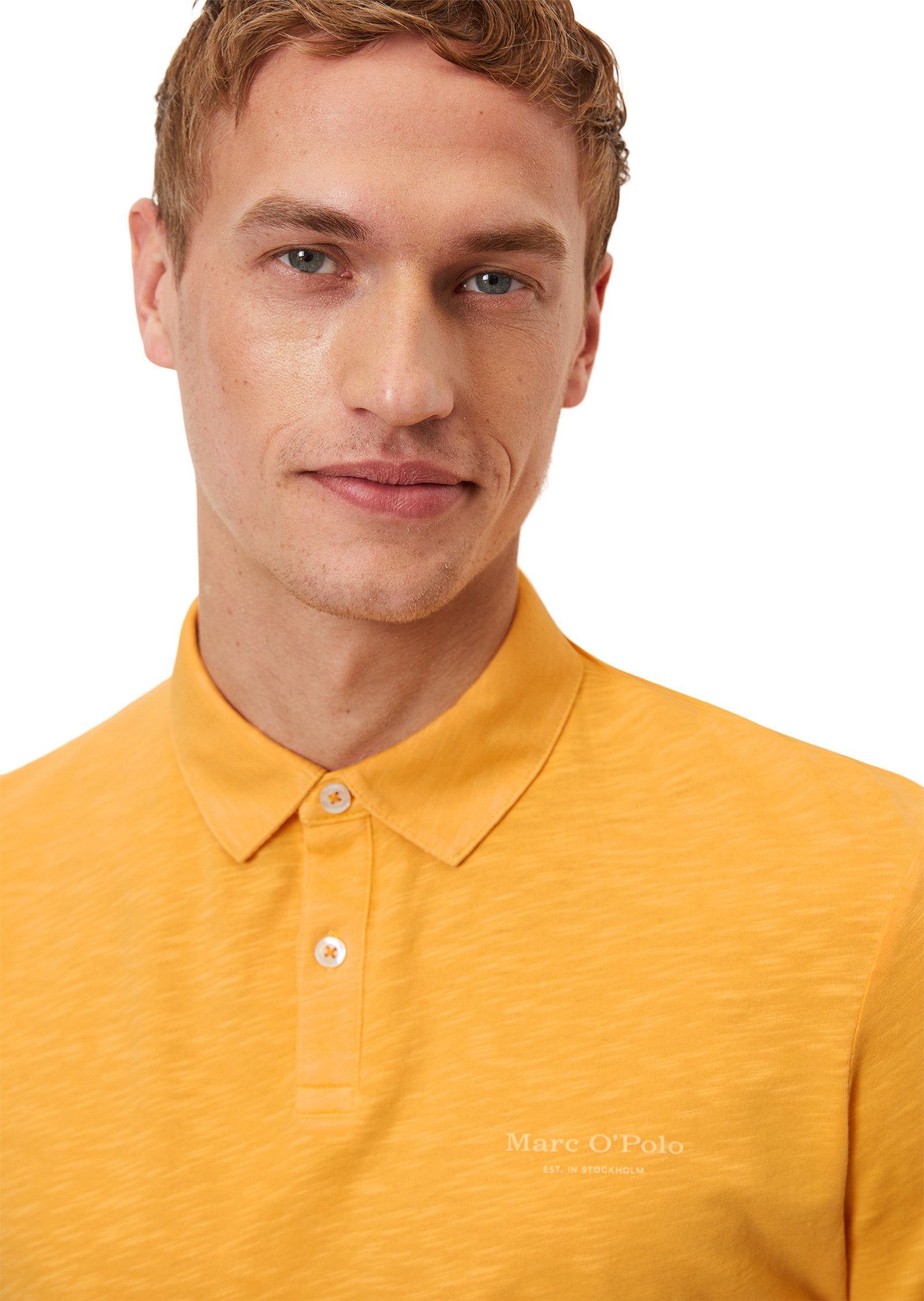 hochwertiger orange O'Polo Marc Poloshirt Bio-Baumwolle aus