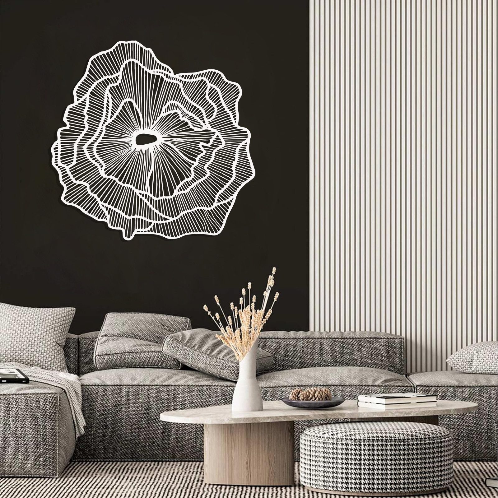 Jumpeak Wanddekoobjekt Minimalistische Linie Blumenkunst, Linie günstig online kaufen
