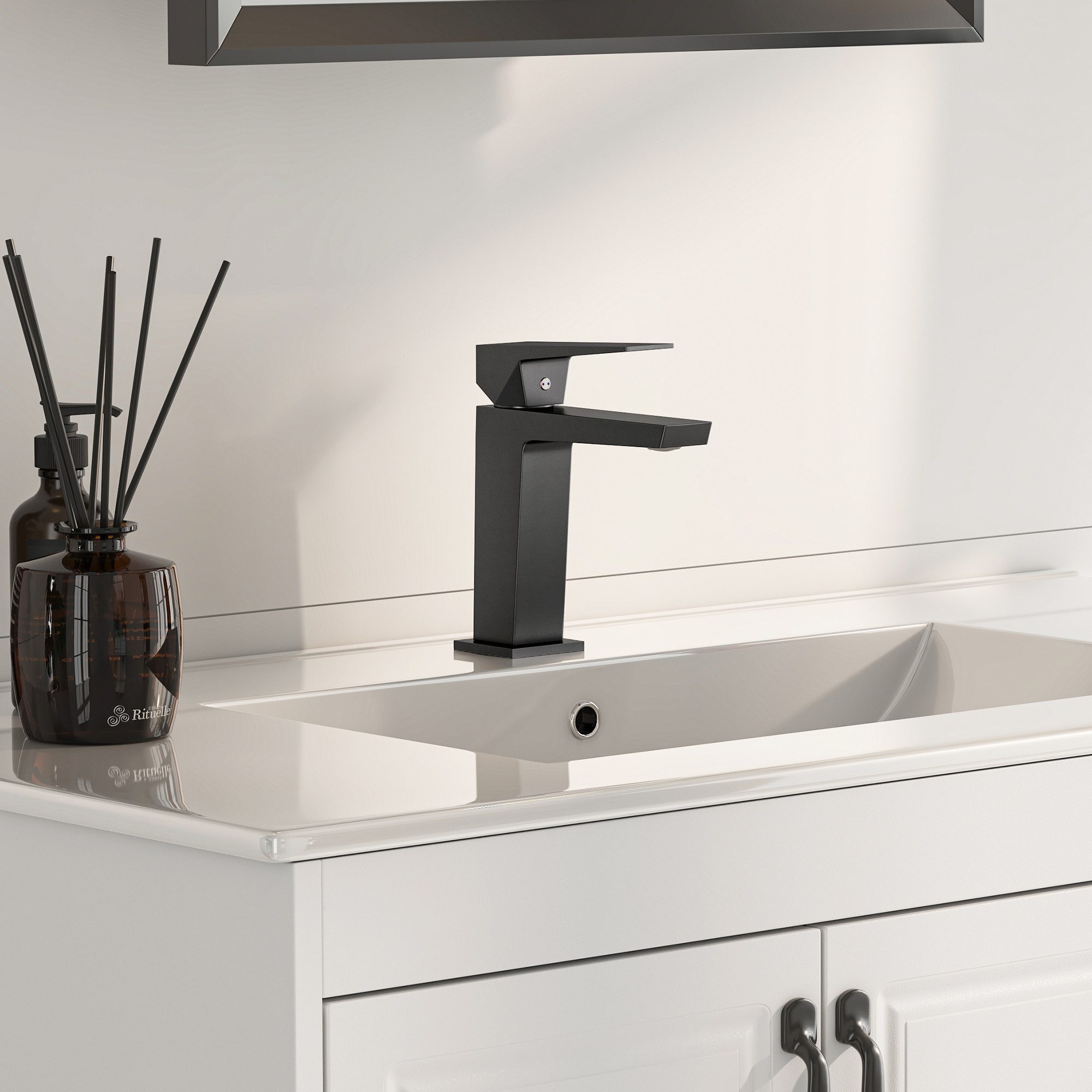 radelldar Waschtischarmatur Wasserhahn Bad & Bleifreie Edelstahl-Armatur – Rostfrei & Anti-Spritz (1-St) Einhebelmischer für Aufsatzwaschbecken, 170mm hoch