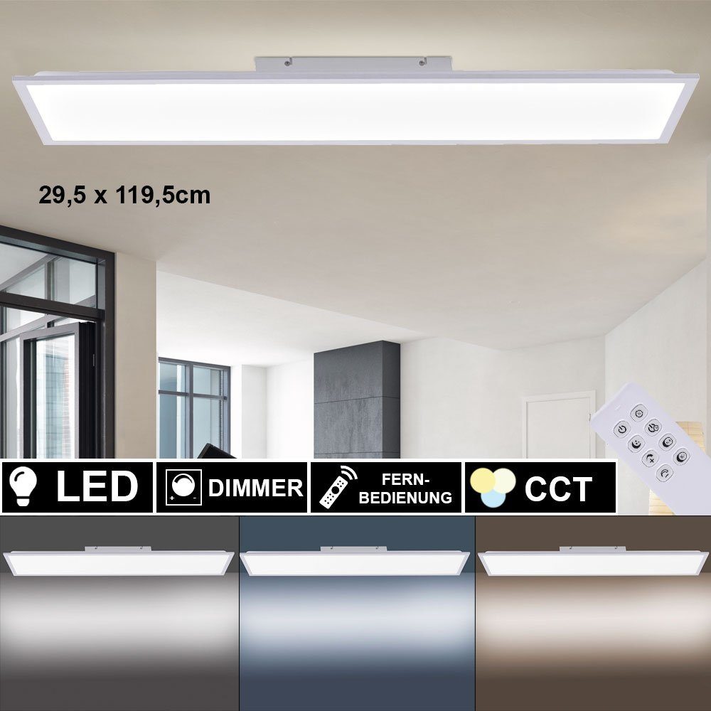 etc-shop LED Neutralweiß, Wohn Decken fest verbaut, Tageslicht Zimmer Warmweiß, Tageslichtweiß, Kaltweiß, Deckenleuchte, Fernbedienung Aufbau LED-Leuchtmittel Lampe LED