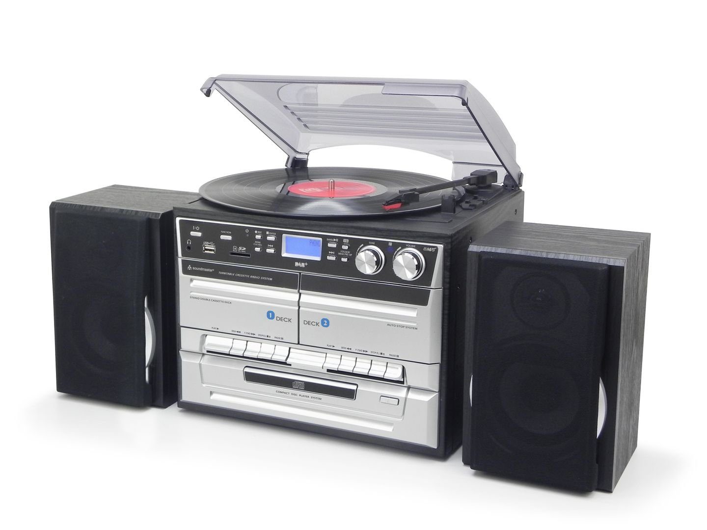 Soundmaster »Soundmaster MCD5550SW DAB+  Radio,Doppelkassette,CD,Plattenspieler,USB, Encoding« Kompaktanlage online  kaufen | OTTO