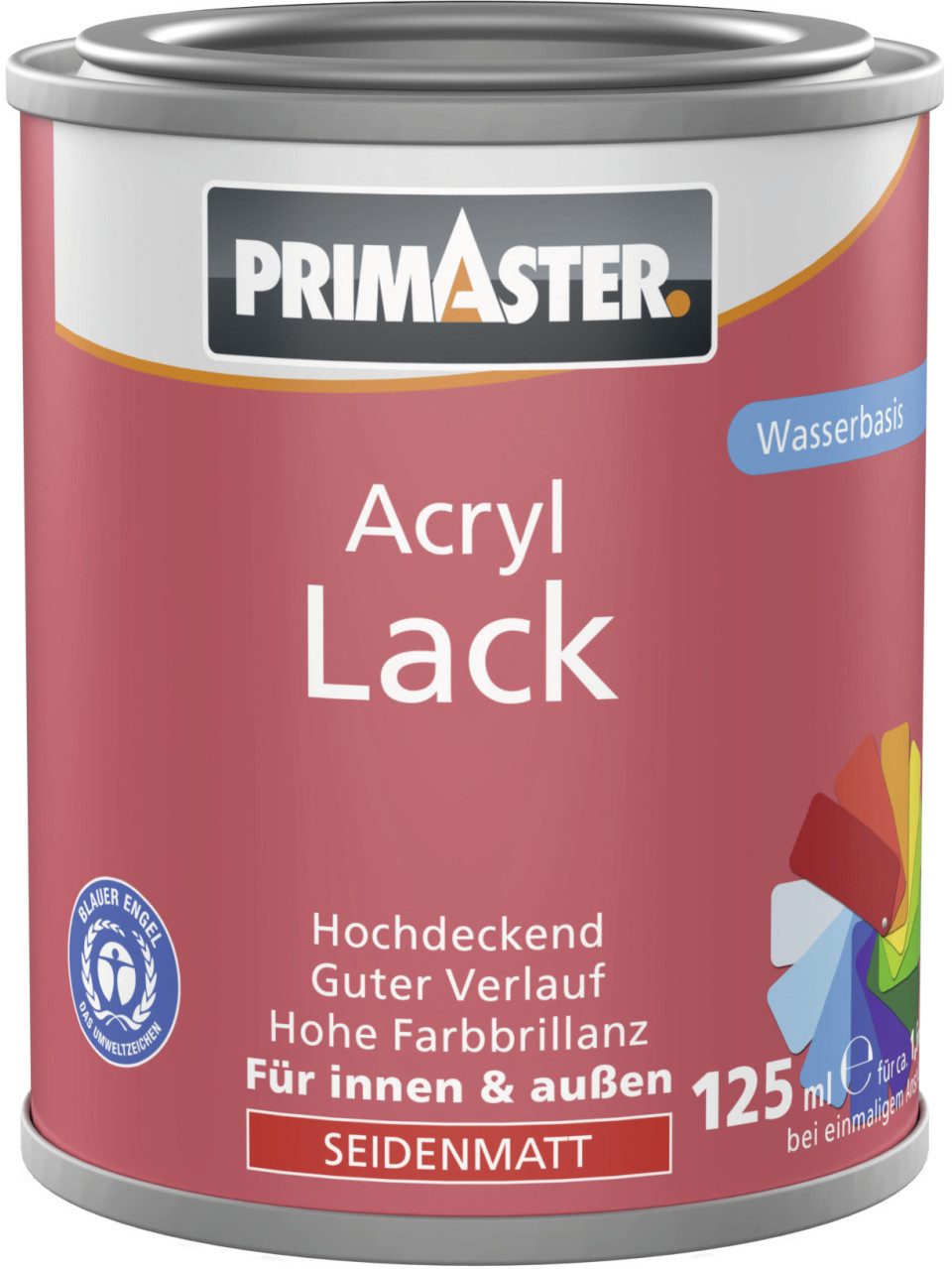 Primaster Acryl-Buntlack Primaster Acryl Lack feuerrot seidenmatt 125 ml