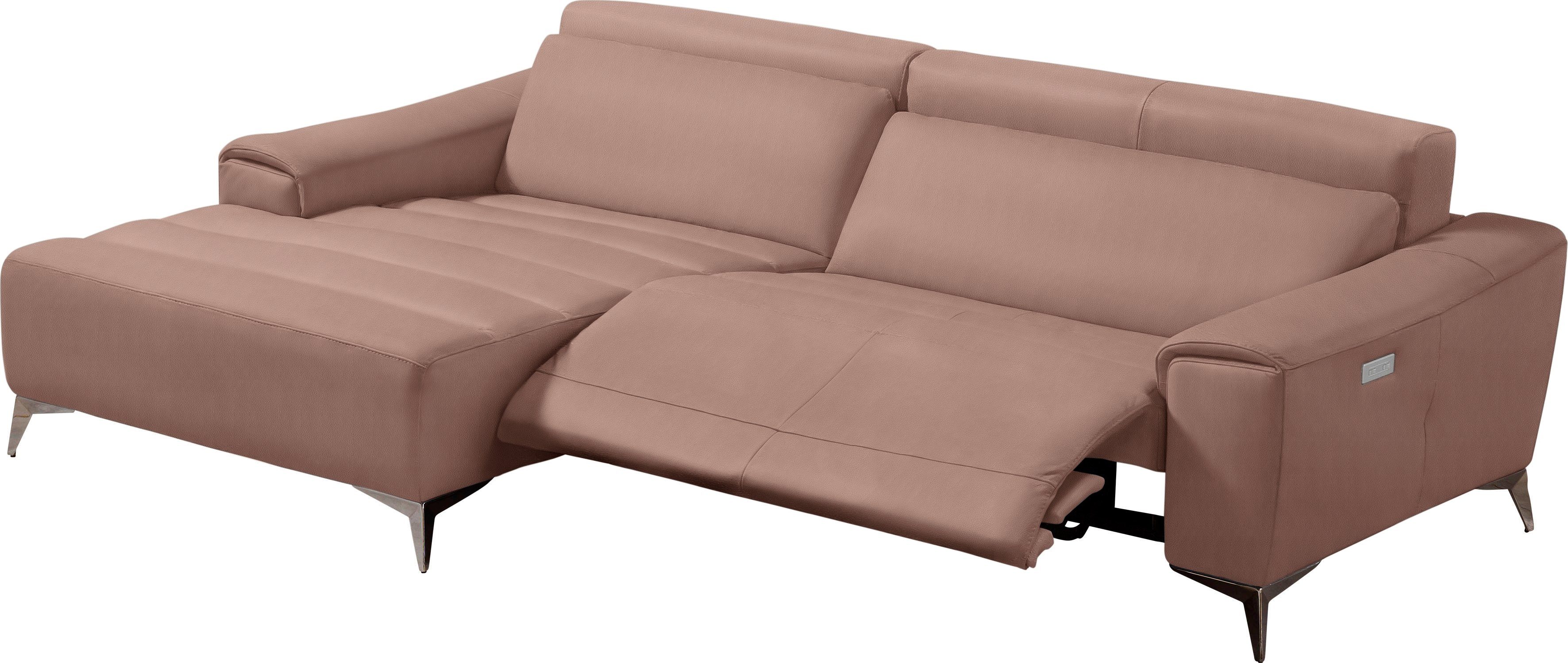 Egoitaliano Ecksofa Suzette, Designsofa mit hohem Sitzkomfort, mit Recamiere, inkl. 1 elektronischen Relaxfunktion, L-Form