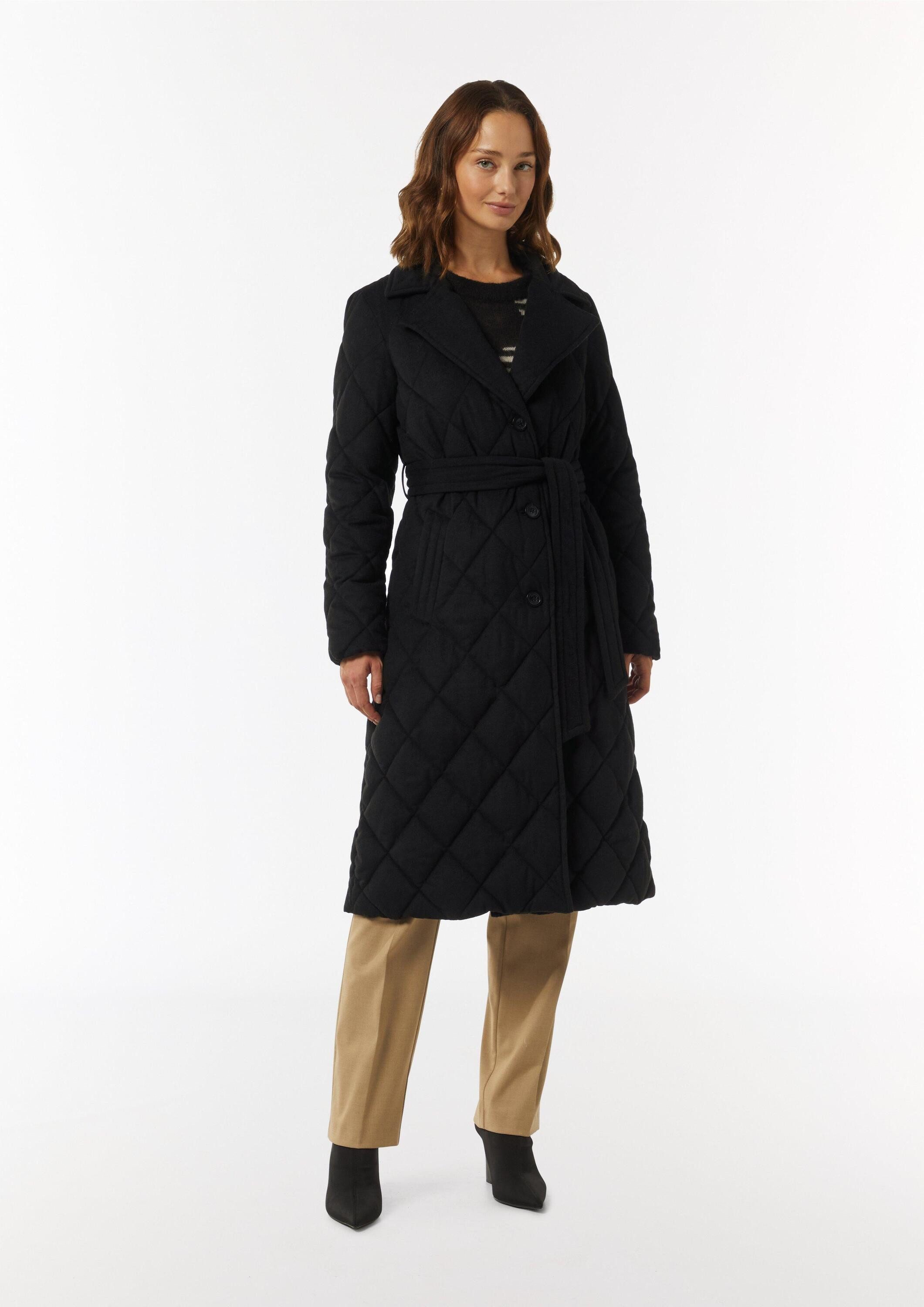 comma Funktionsmantel Outdoor-Mantel Wattierter Steppmantel aus Wollmix